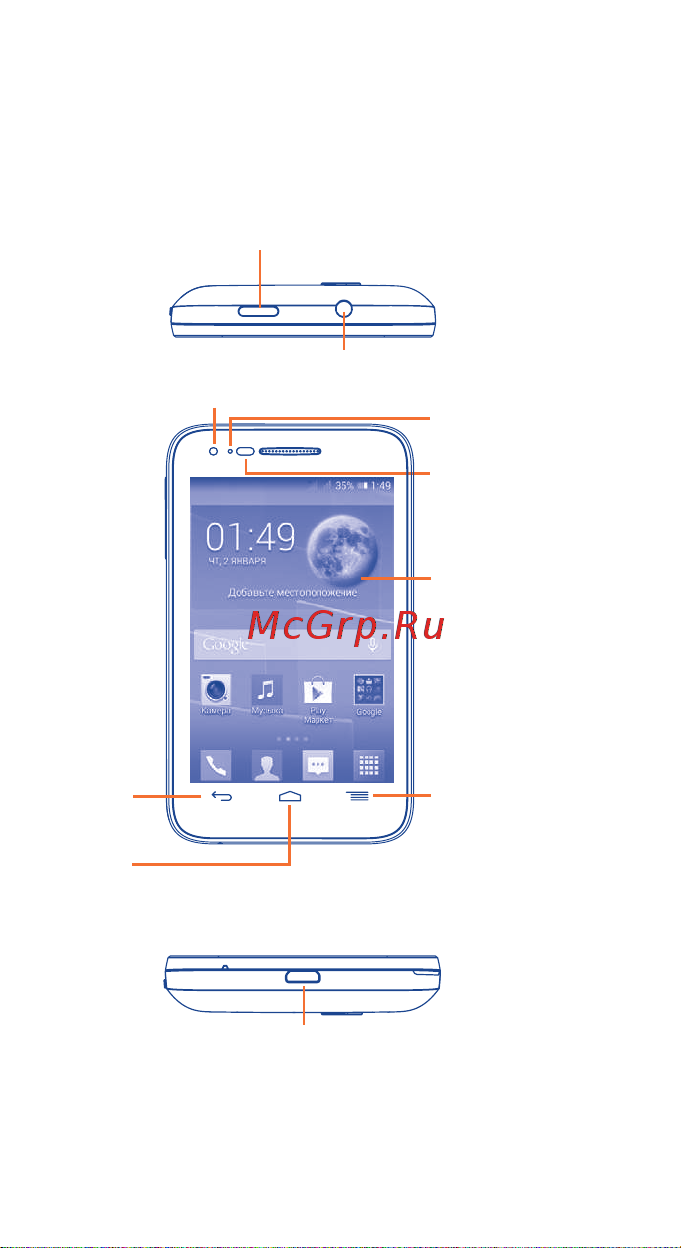 Alcatel One Touch POP D1 4018 (D) [2/44] 1 клавиши и разъёмы