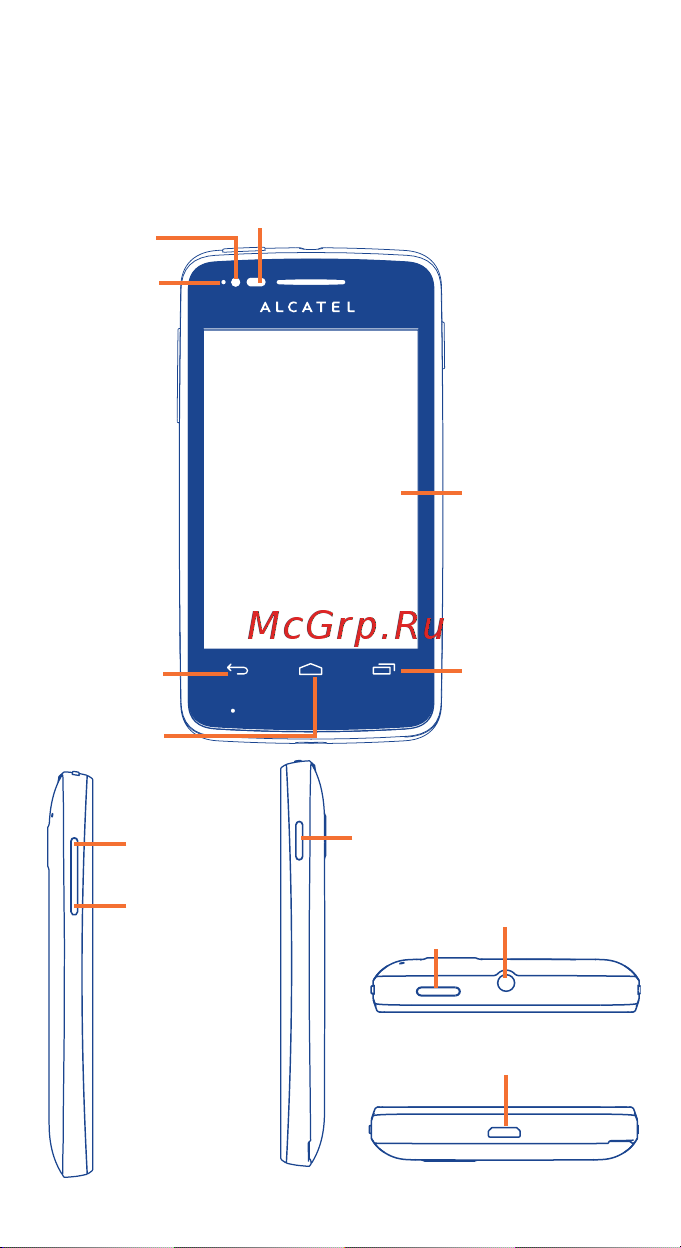 Alcatel One Touch S'POP 4030(D) [2/40] 1 клавиши и разъемы