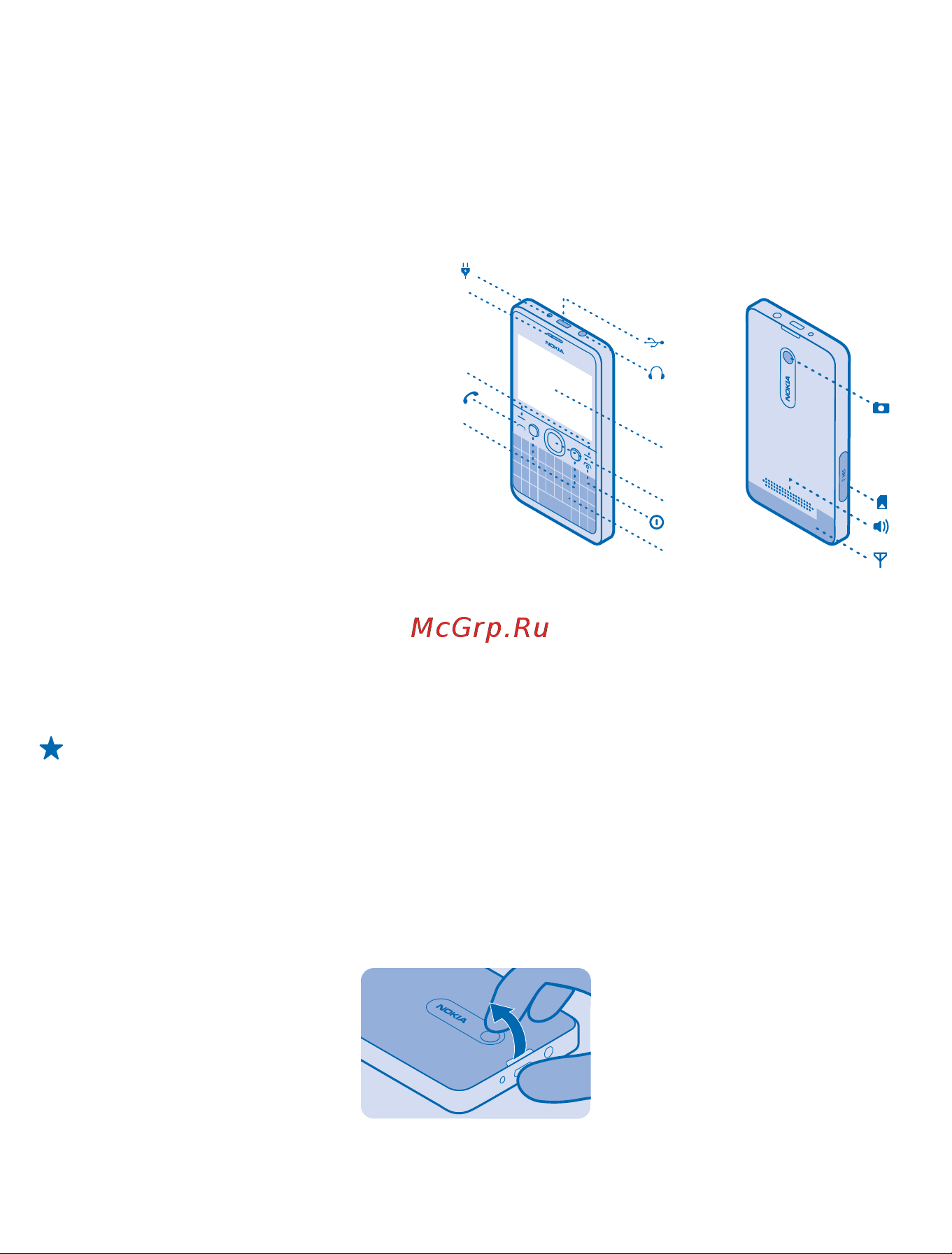 Nokia Asha 210 Dual SIM [5/40] Клавиши и компоненты