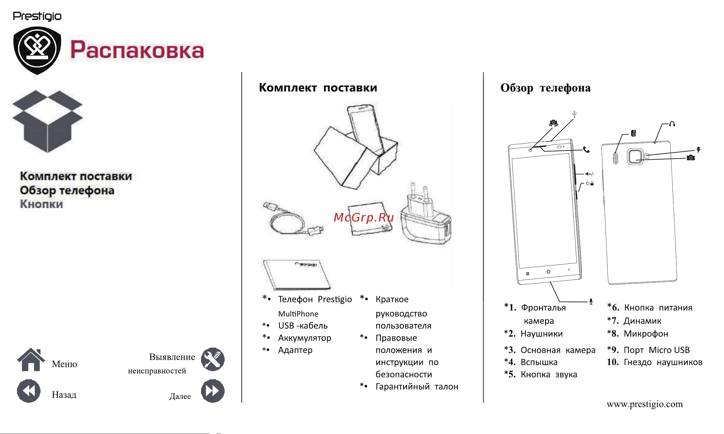 Prestigio Grace Q5 (PSP5506DUO) Руководство по эксплуатации онлайн [2/39] 738895