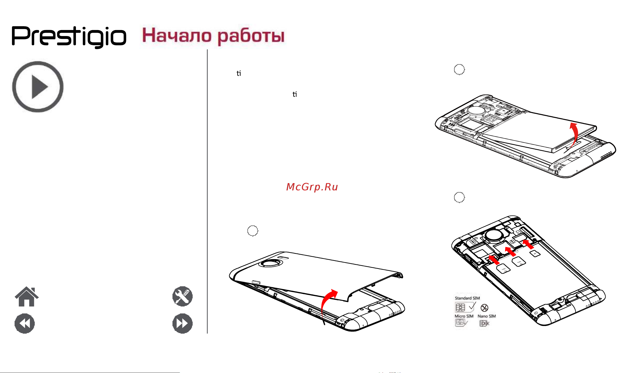 Prestigio Grace Z3 (PSP3533DUO) [4/39] Начало работы
