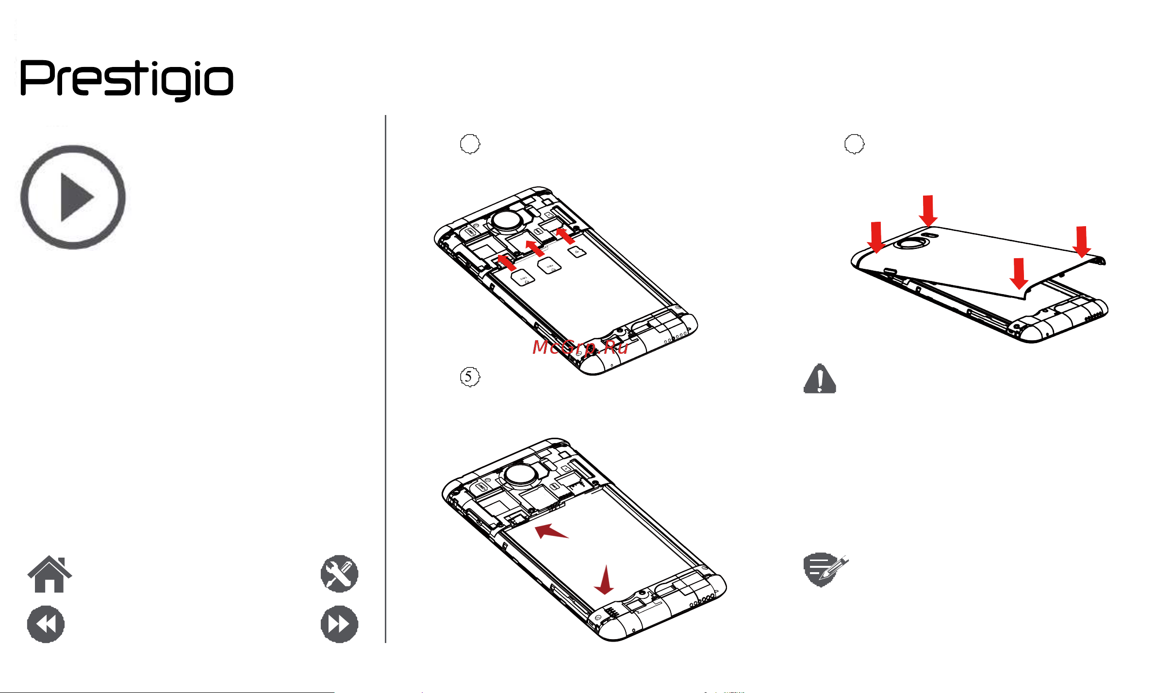 Prestigio Grace Z3 (PSP3533DUO) [5/39] Установка включение телефона домашние экраны главное меню