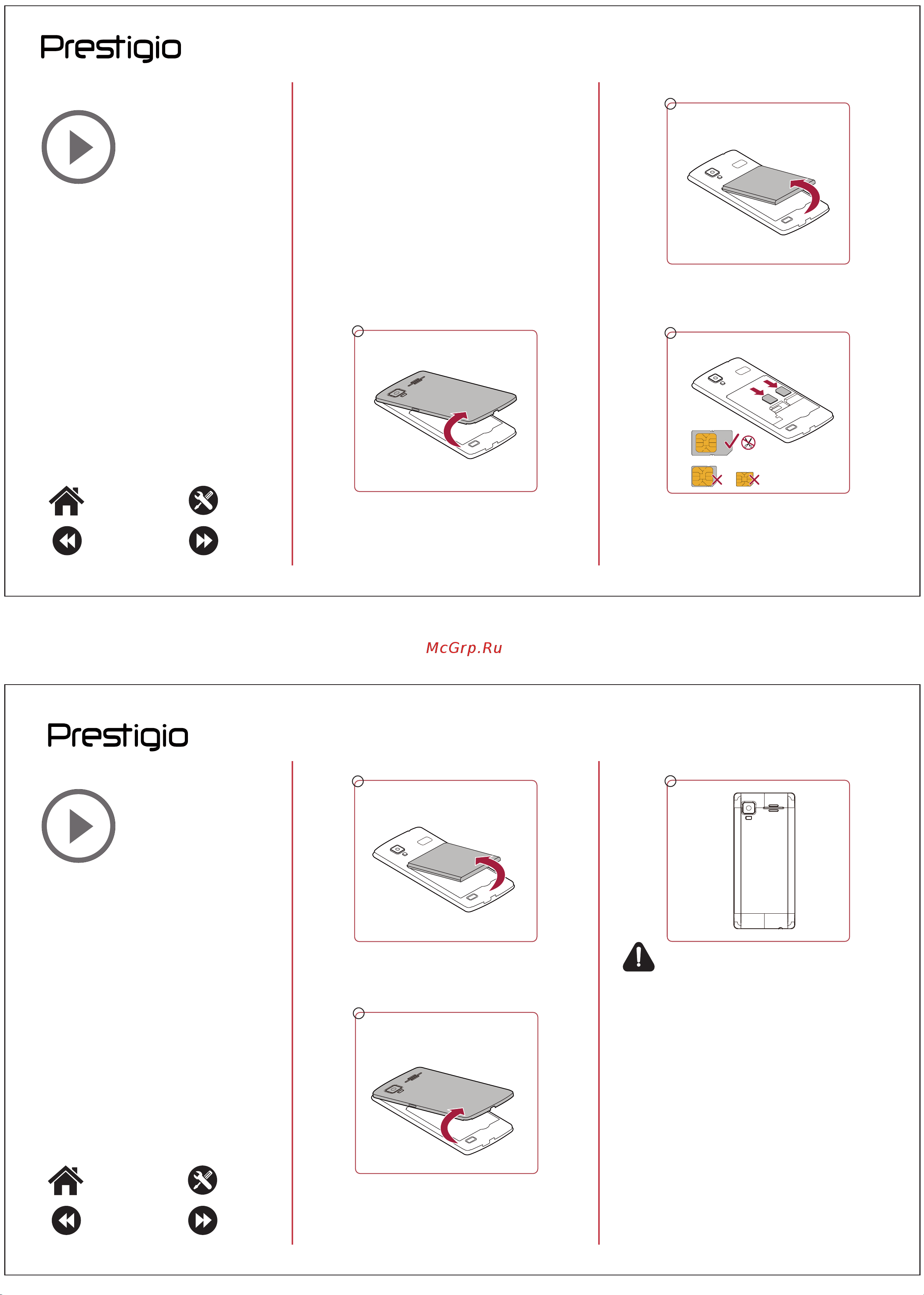Prestigio MUZE K1 (PFP1286DUO) [2/9] Установите sim карту до начала использования устройств