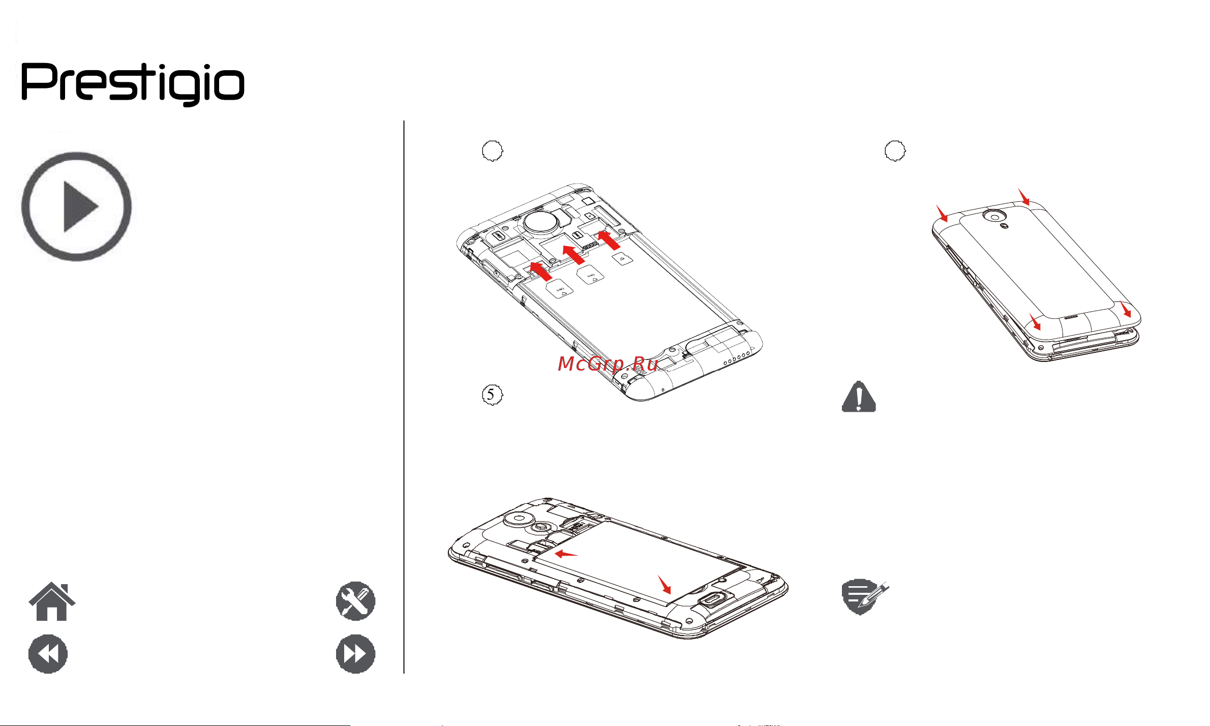 Prestigio Wize NV3 (PSP3537 DUO) [5/39] Установка включение телефона домашние экраны главное меню