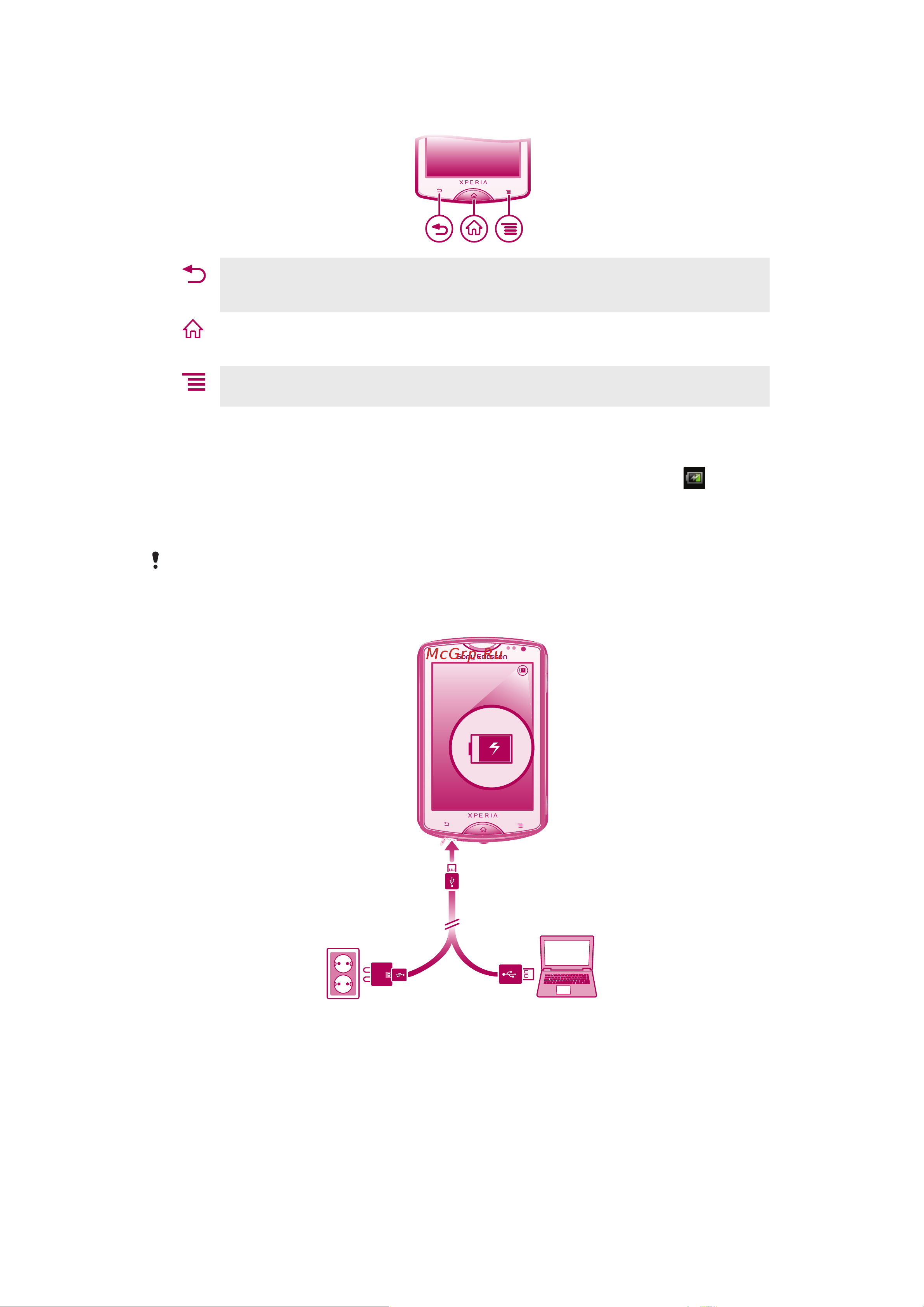 SONY-ERICSSON Xperia mini_ST15a(i) [12/117] Использование аппаратных клавиш