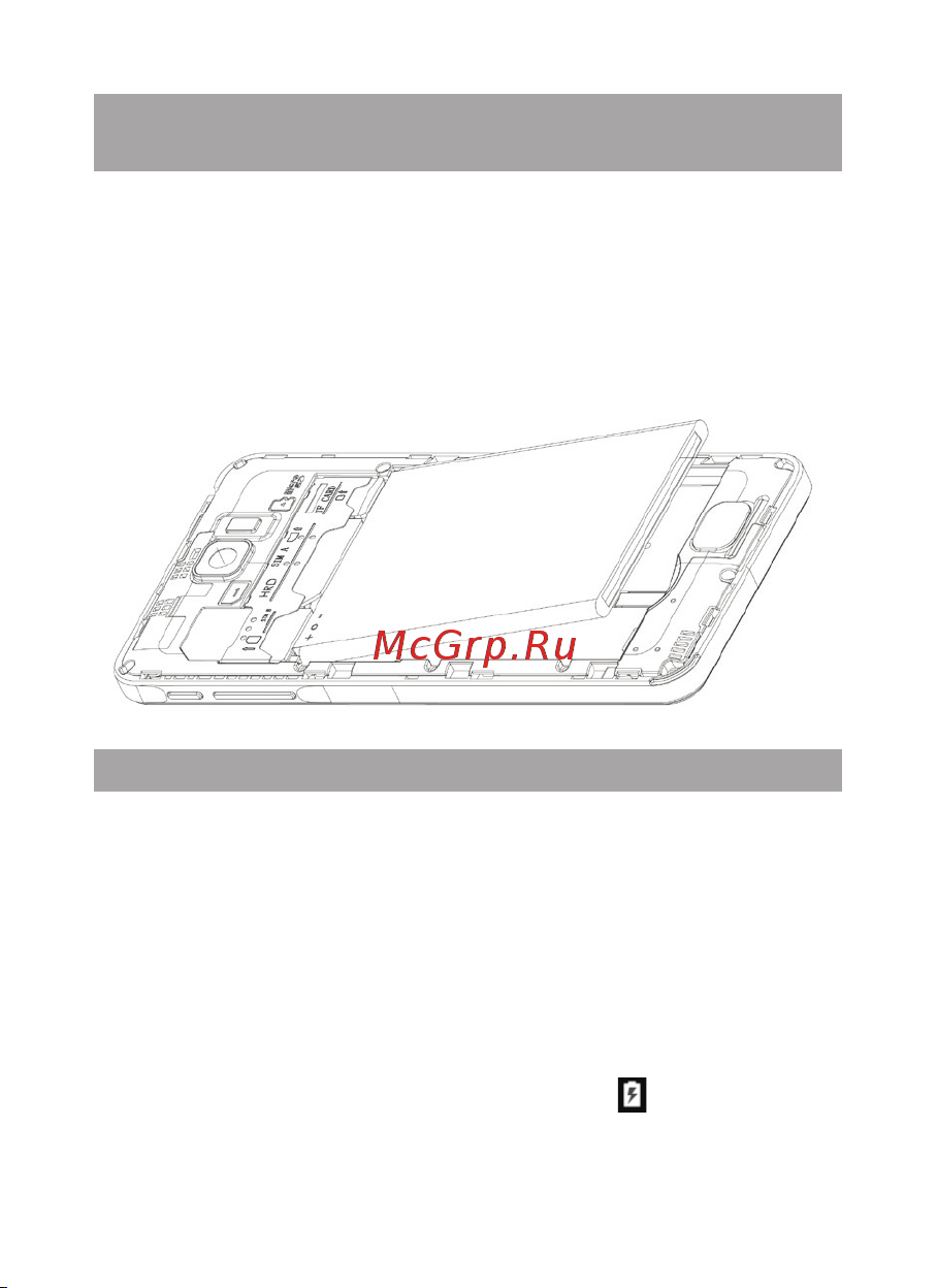 Texet TM-4972 X-square [11/50] Подготовка к работе 1 установка аккумуляторной батареи
