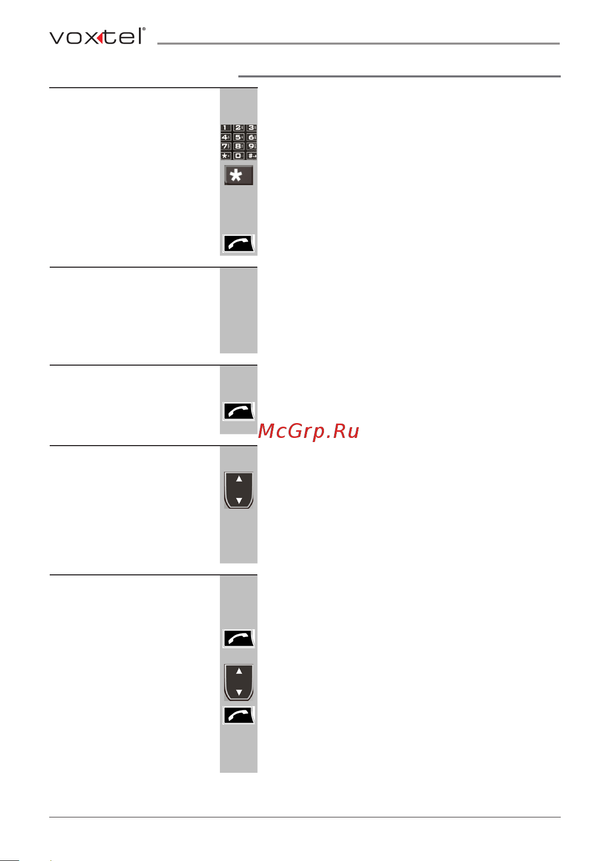 Voxtel RX500 [22/58] Функции вызова
