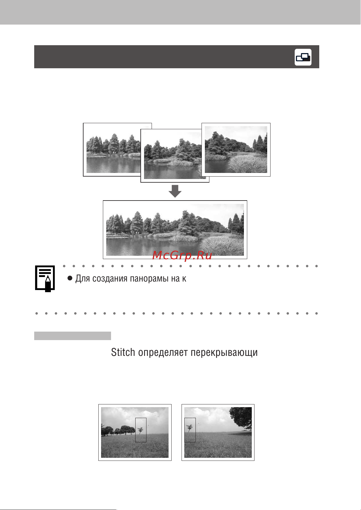 Canon PowerShot A40 [64/179] Вспомогательный режим для съемки панорам
