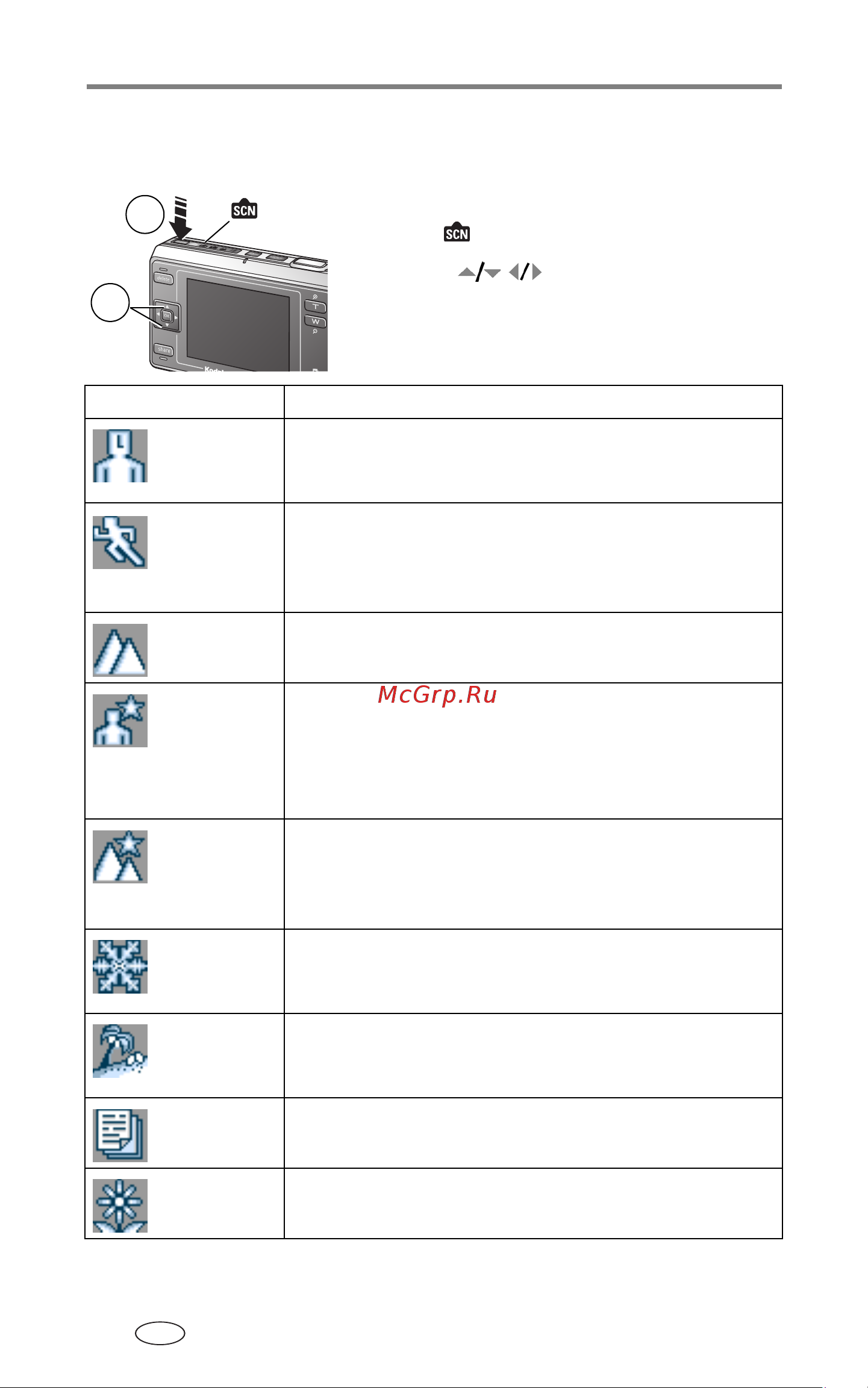 Kodak LS755 EasyShare [18/83] Режимы с жетной съемки