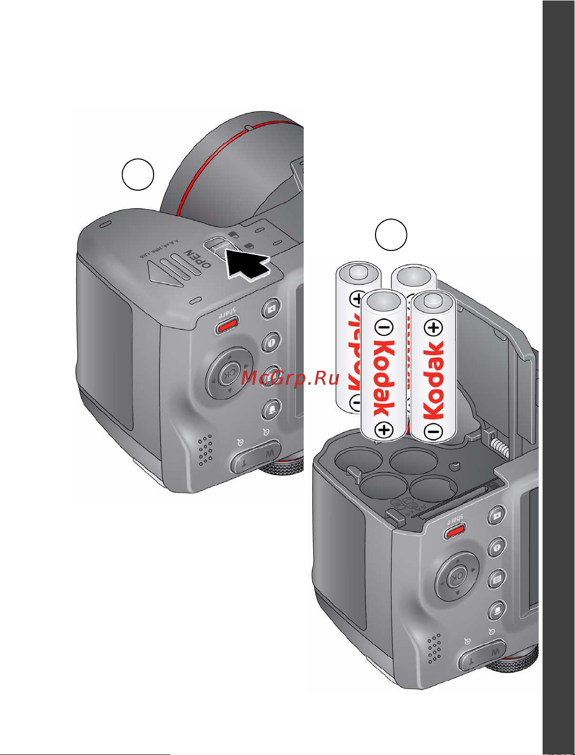Kodak Z5010 EasyShare [3/28] Установка элементов питания