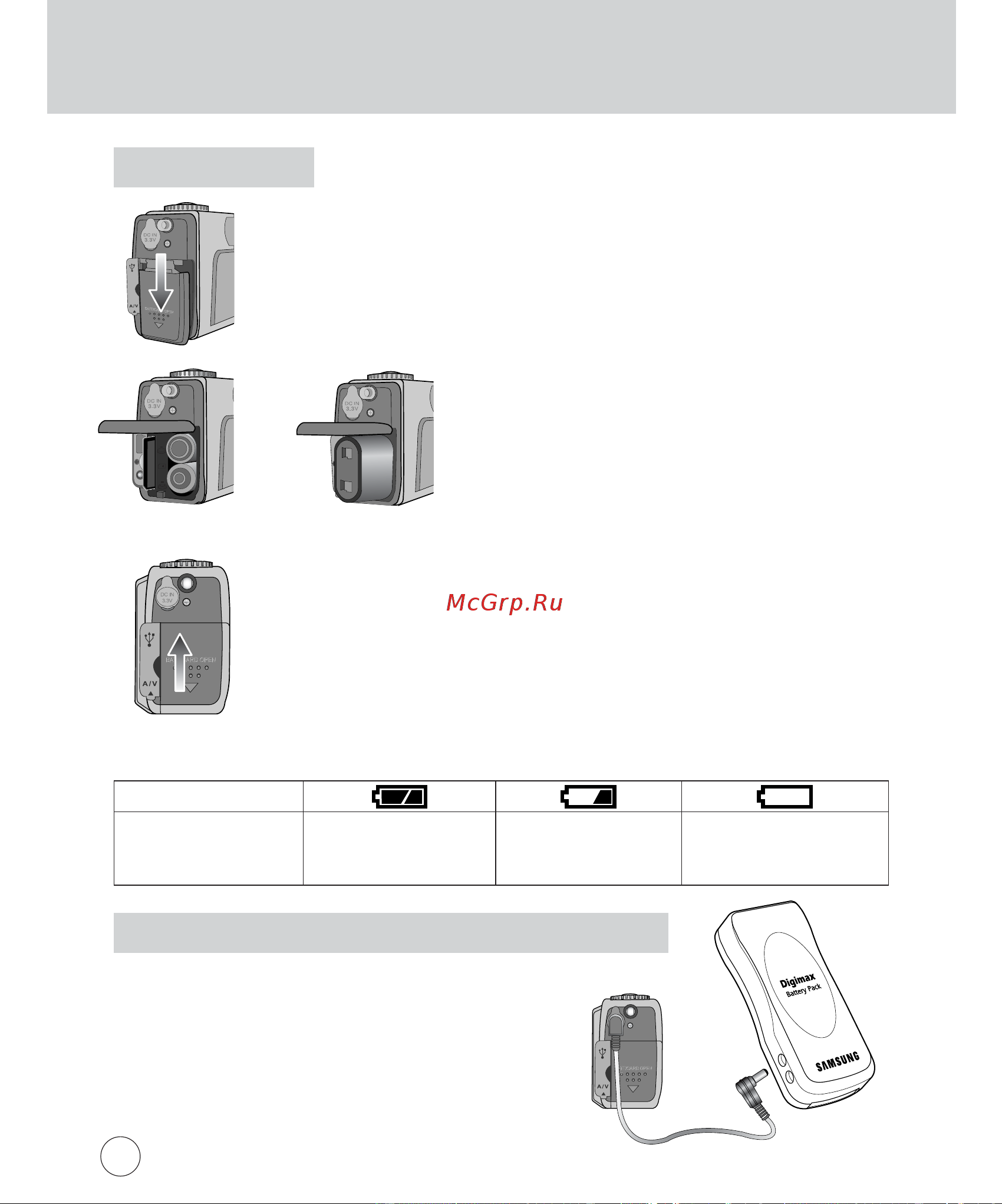 Samsung Digimax 360 [18/124] Одключение источников питания