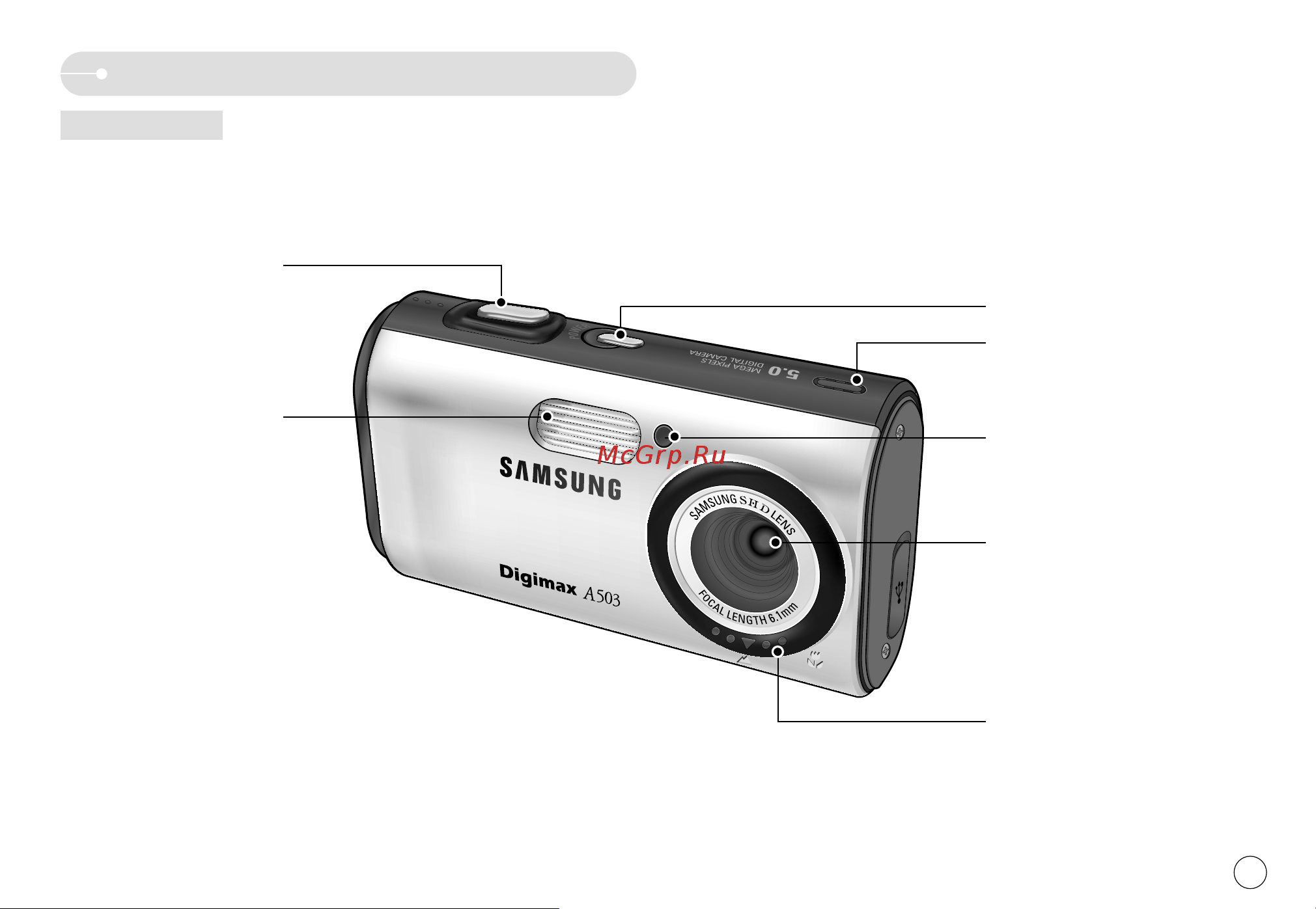 Samsung Digimax A503 [6/74] Абочие элементы