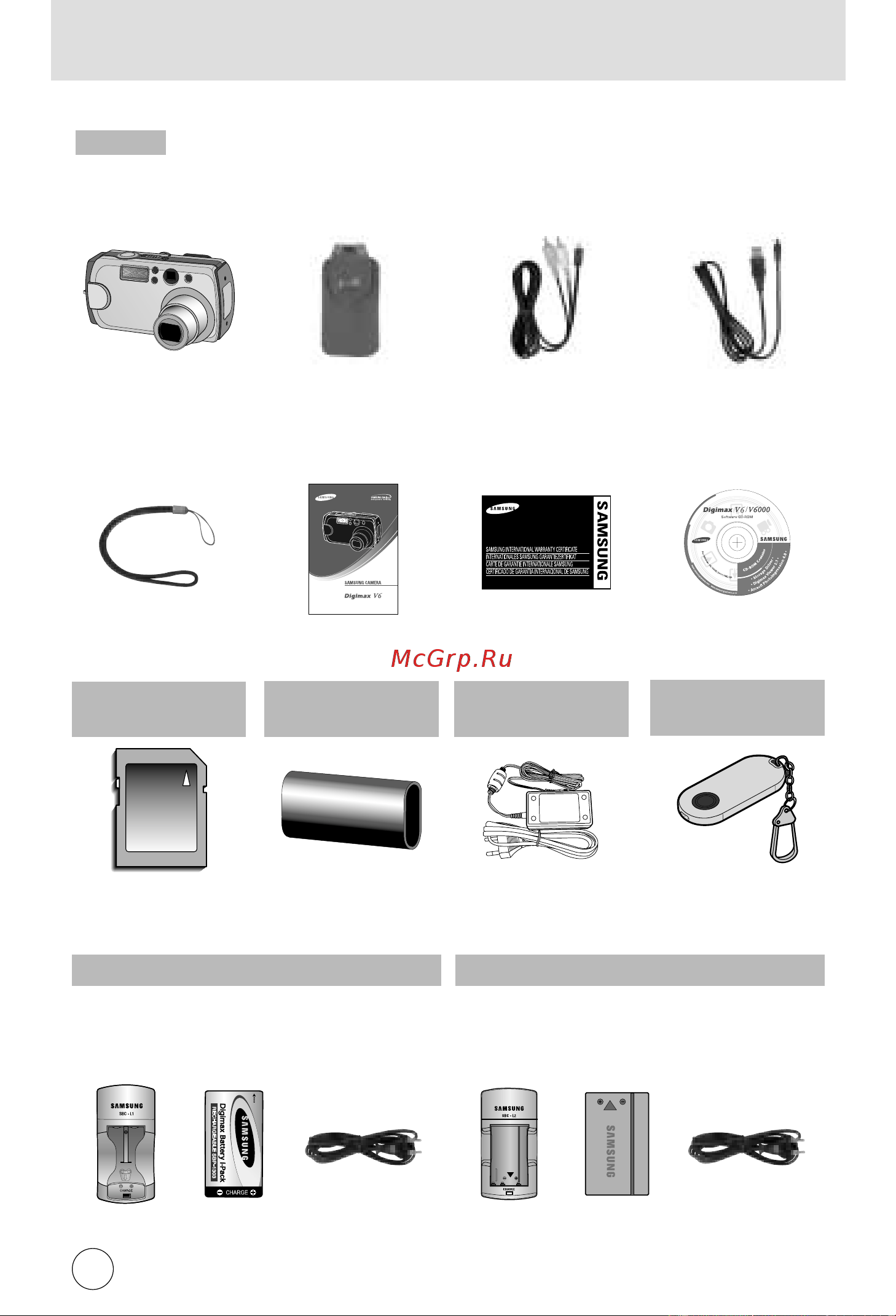 Samsung Digimax V6000 [10/120] Омплектация