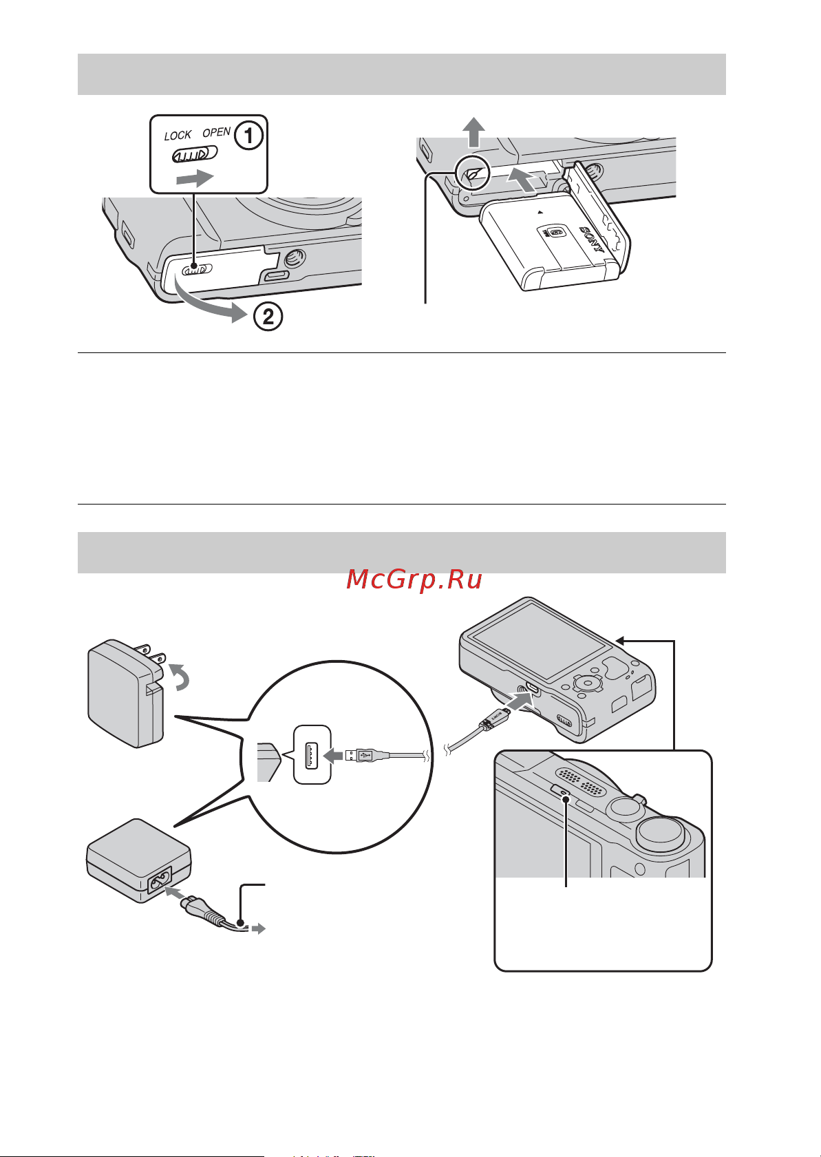 Sony DSC-HX9(V) [10/96] Inserting the battery pack