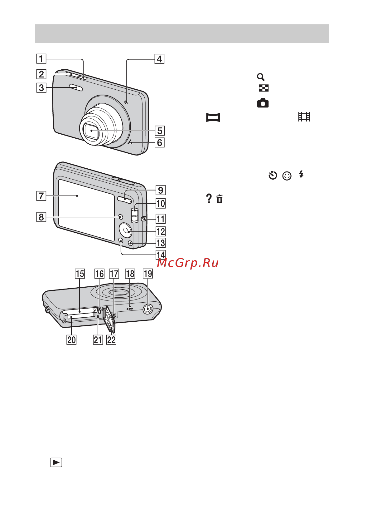 Sony DSC-W670 [8/80] Identifying parts
