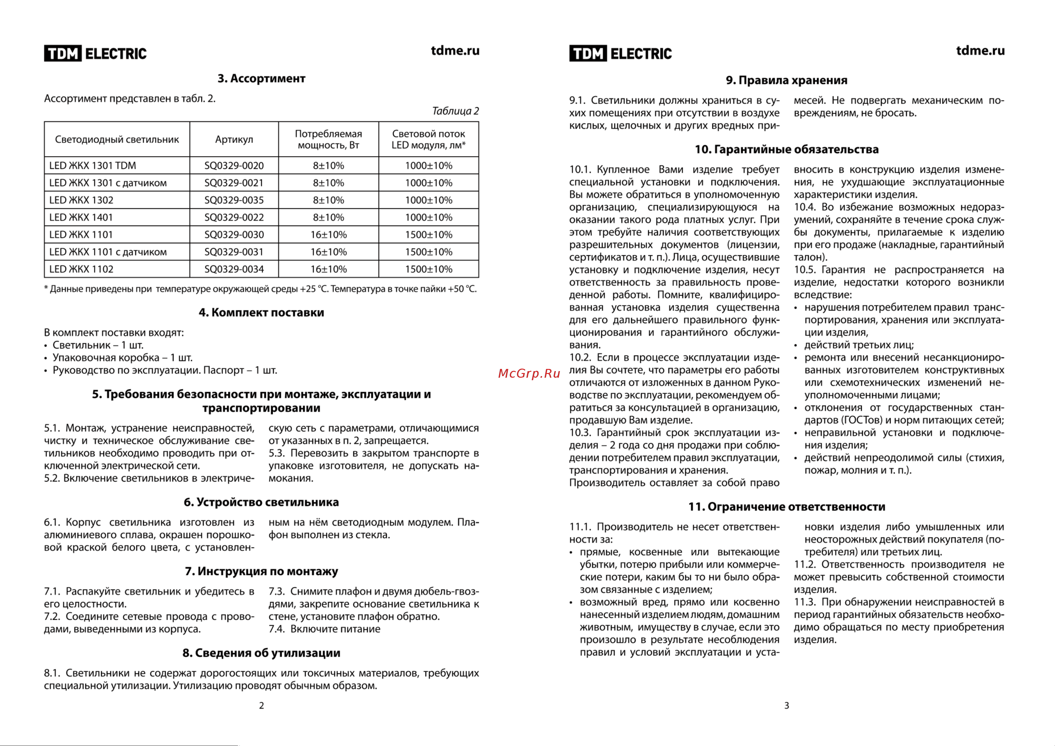 TDM Electric ЖКХ 1302 Руководство по эксплуатации онлайн [2/2] 741197