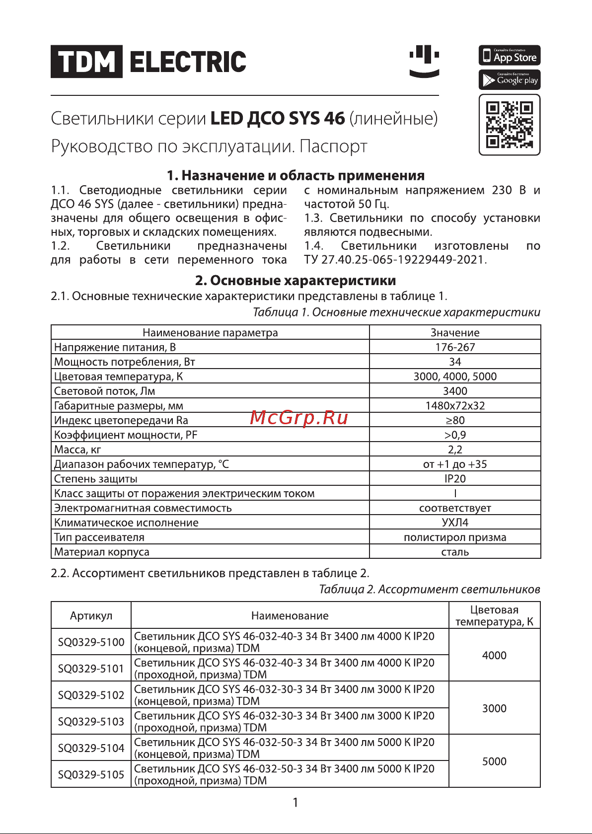 TDM Electric ДСО SYS 46-032-50-3 SQ0329-5105 Руководство по эксплуатации онлайн