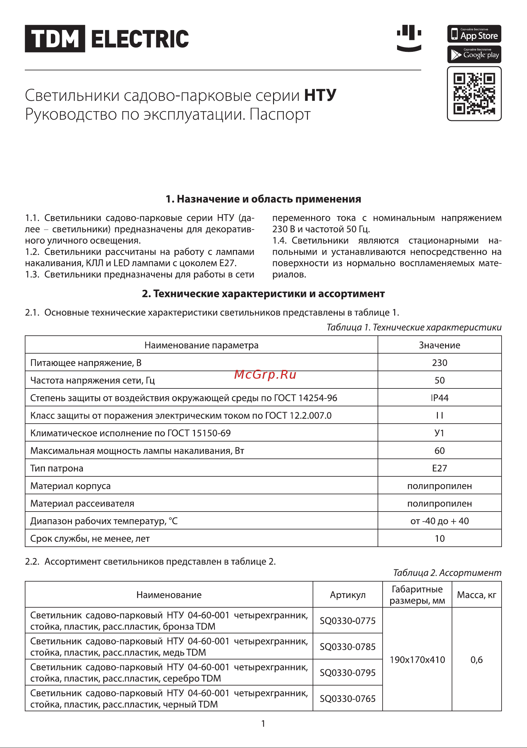 TDM Electric НТУ 06-60-001 SQ0330-0762 Руководство по эксплуатации онлайн
