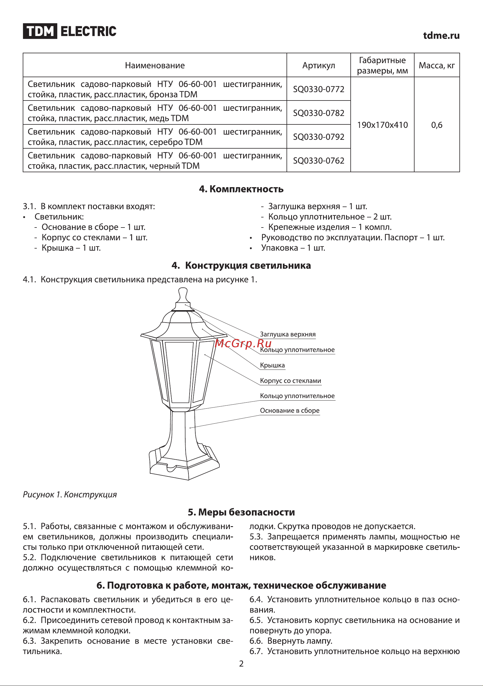 TDM Electric НТУ 06-60-001 SQ0330-0762 Руководство по эксплуатации онлайн [2/4] 741486