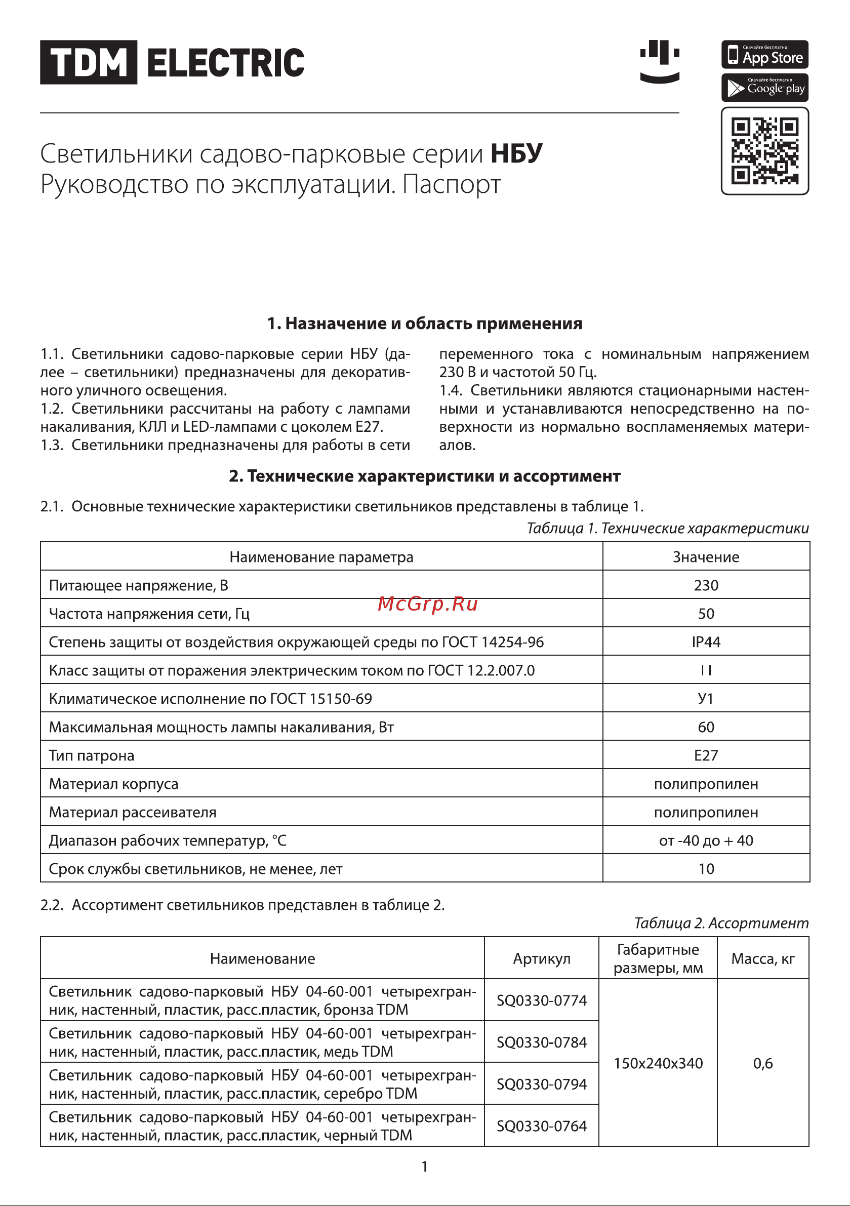 TDM Electric НБУ 04-60-001 SQ0330-0764 Руководство по эксплуатации онлайн