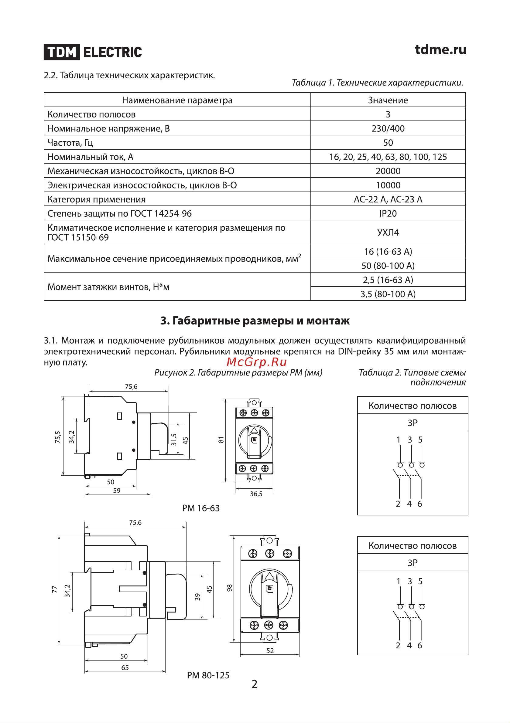 Тдм РМ-16 SQ0222-0001 Руководство по Эксплуатации онлайн [2/4] 822587