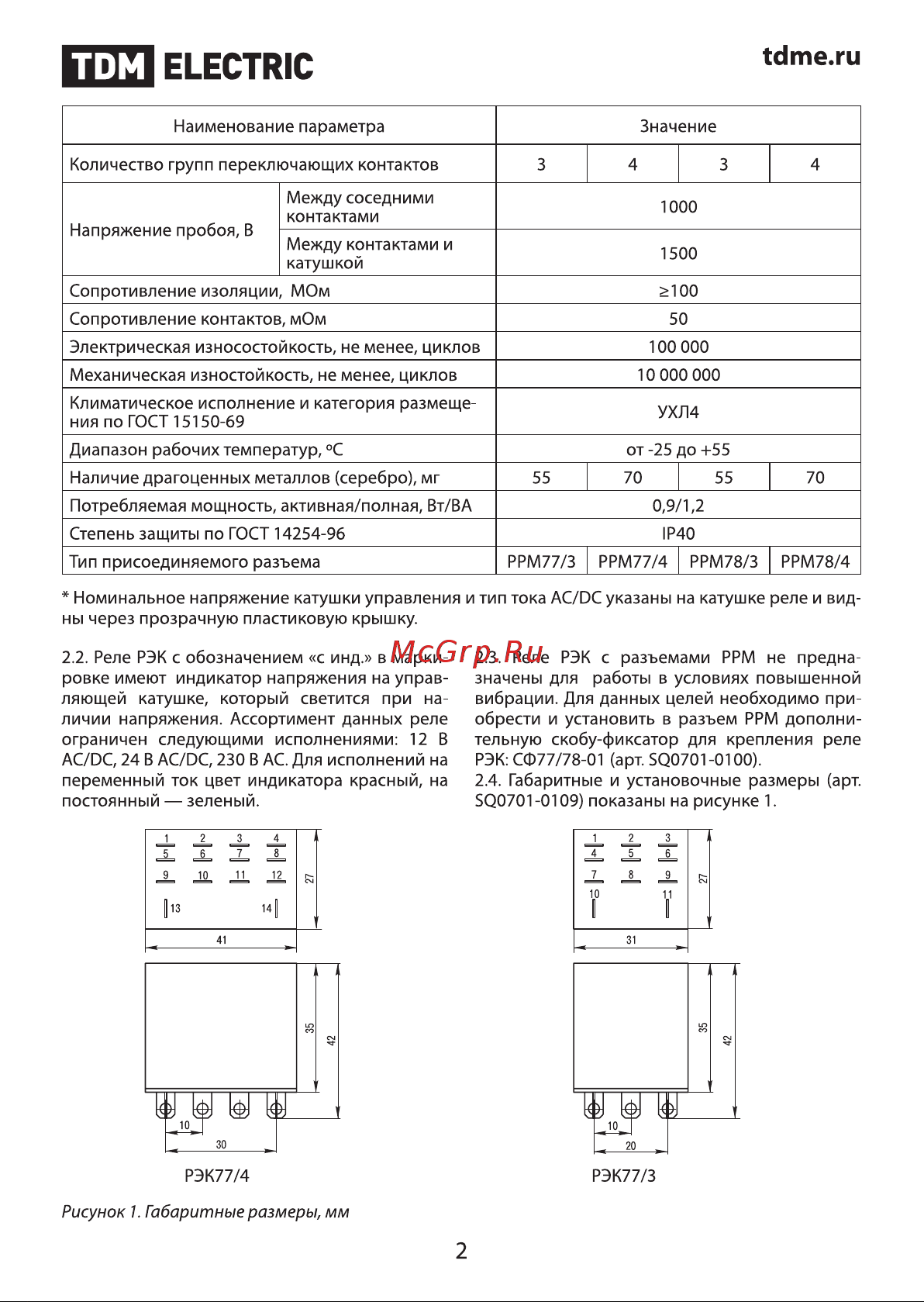 TDM Electric РЭК77/4 SQ0701-0002 Руководство по Эксплуатации онлайн [2/5] 742934