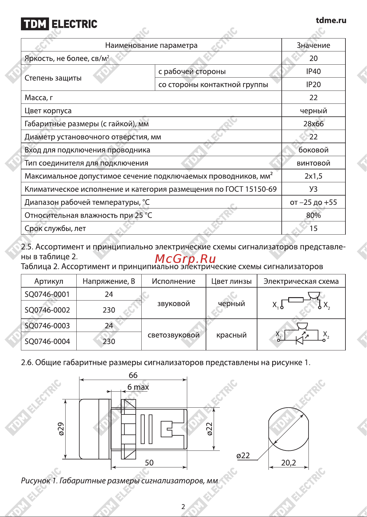 TDM Electric AD22-22M/k23 SQ0746-0001 Руководство по Эксплуатации онлайн [2/7] 744129