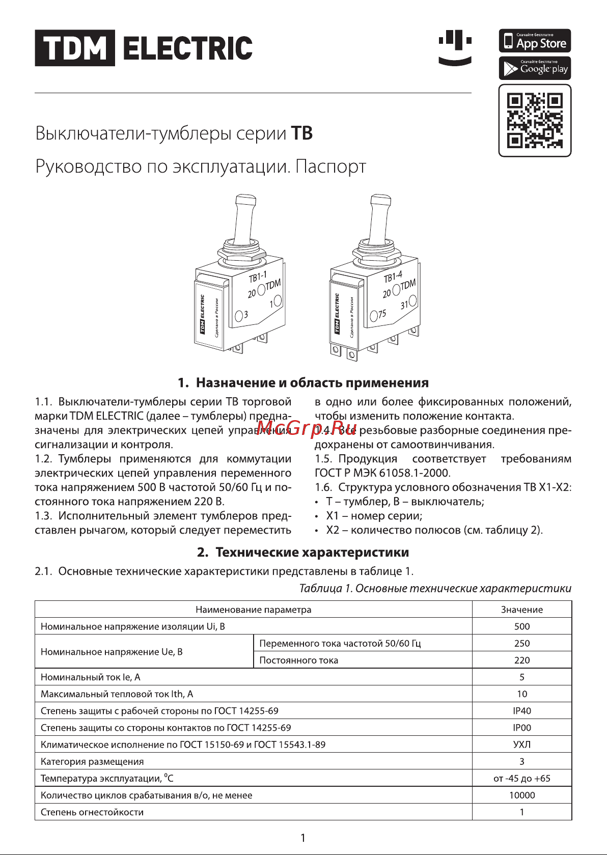 TDM Electric ТВ1-4 2P SQ0747-0402 Руководство по Эксплуатации онлайн