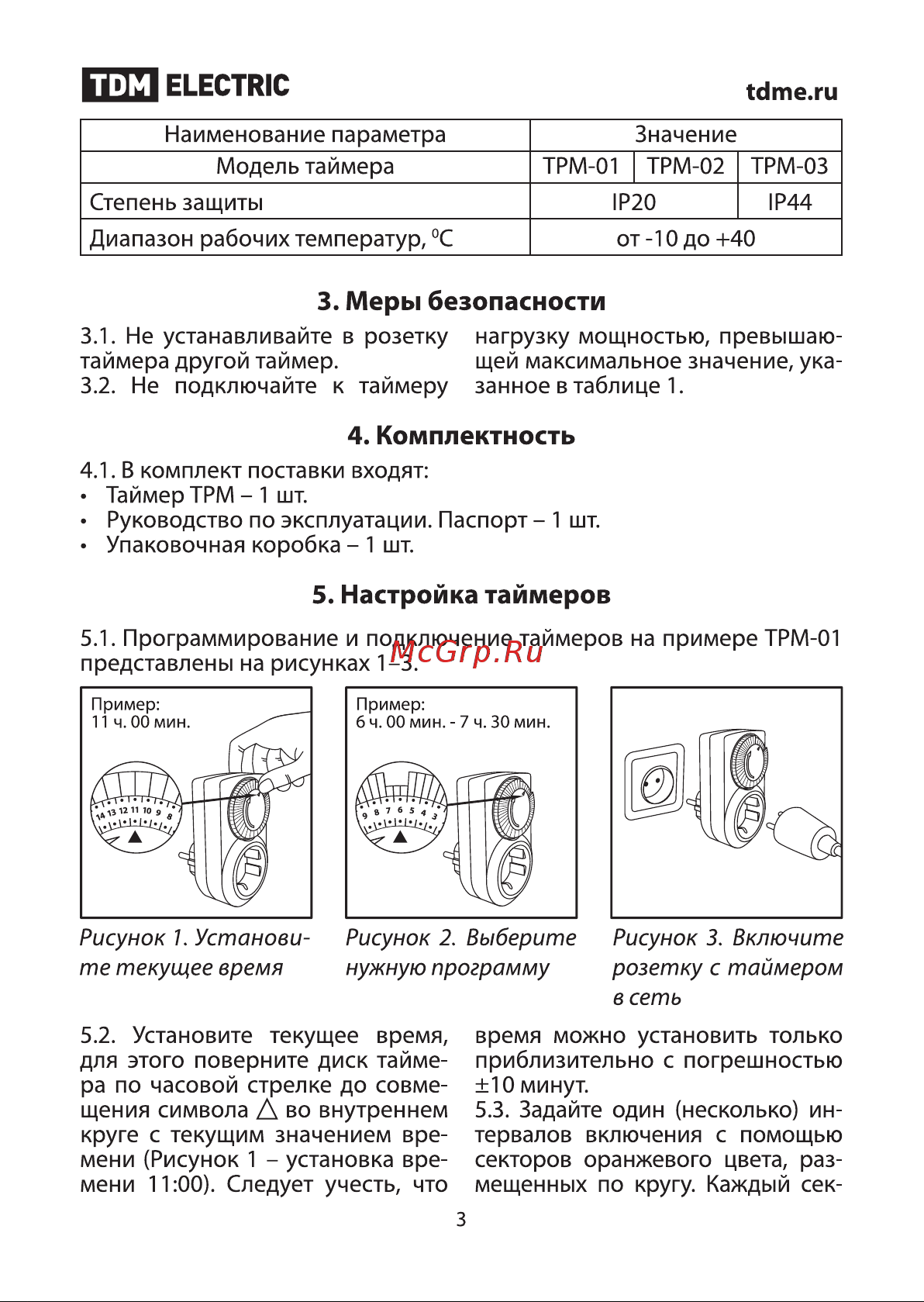 TDM Electric ТРМ-01-30мин/24ч-16А SQ1506-0001 Руководство по ...