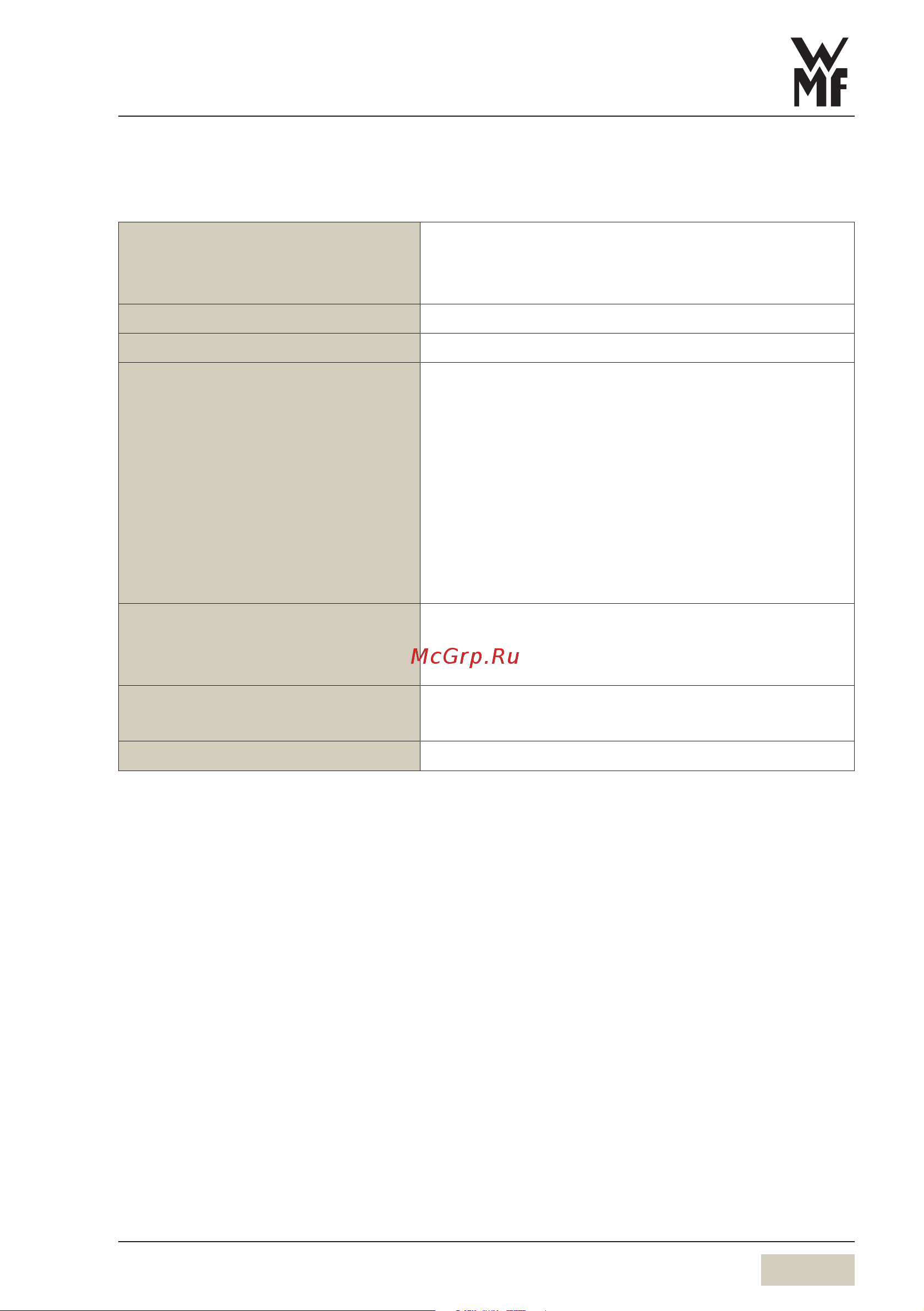 WMF 9000 F 03.8900.0020 [79/88] Appendix technical data