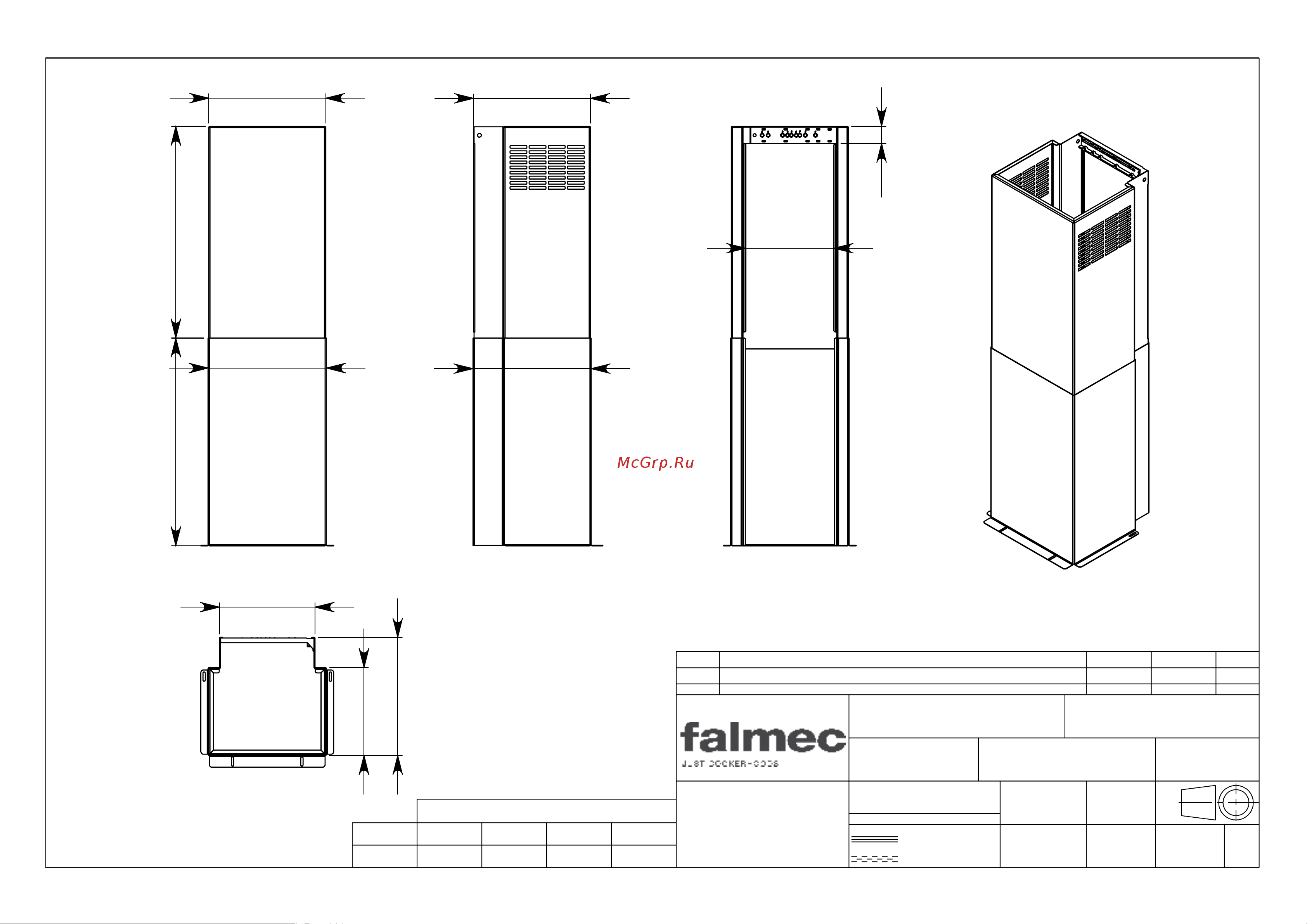Falmec MIRABILIA PHARO LED 67 Чертеж воздуховода онлайн