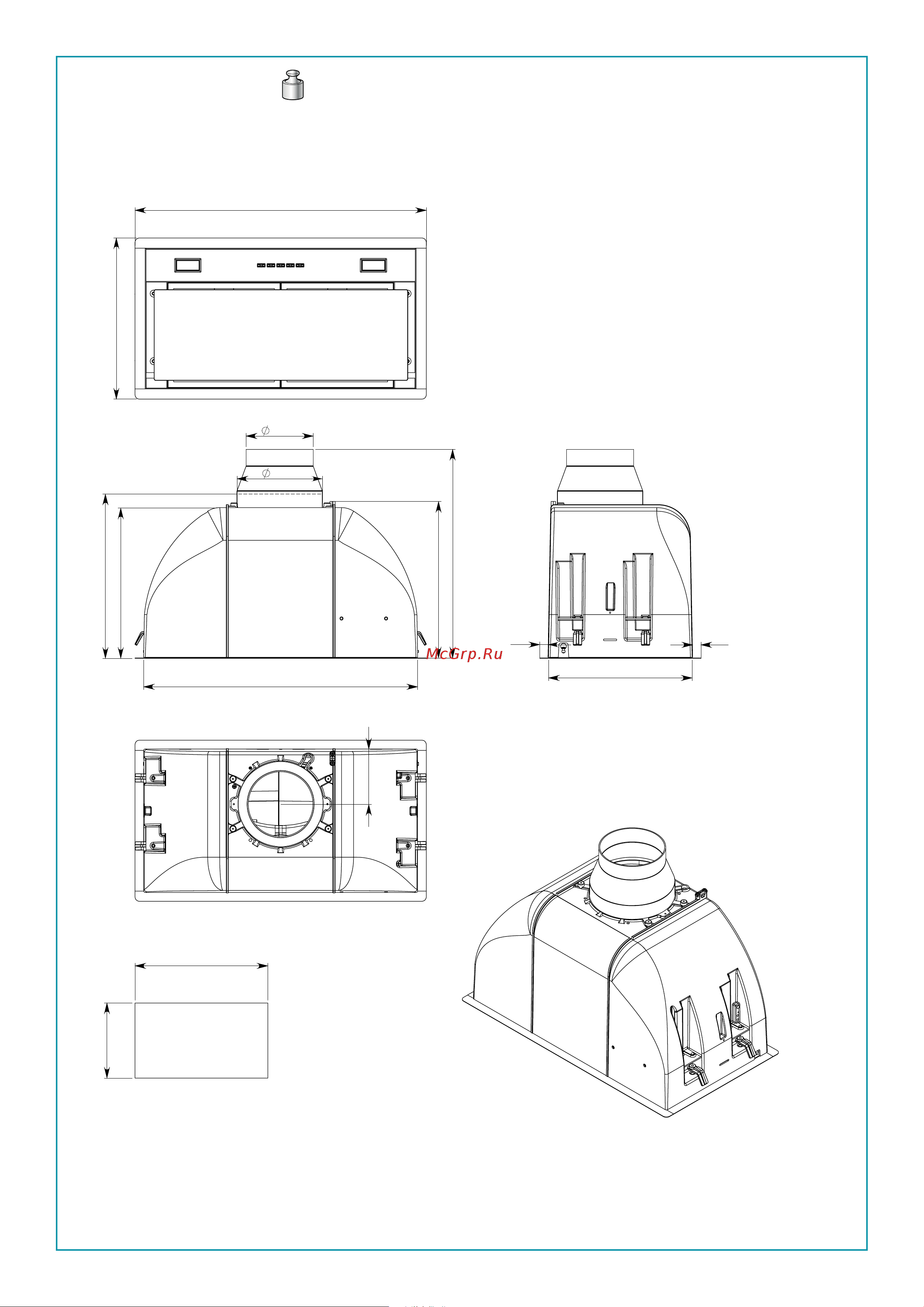 Falmec BUILT-IN BURANO 70 WH CBIN70.E9P2#ZZZB460F [2/68] Burano 50 6 1 kg