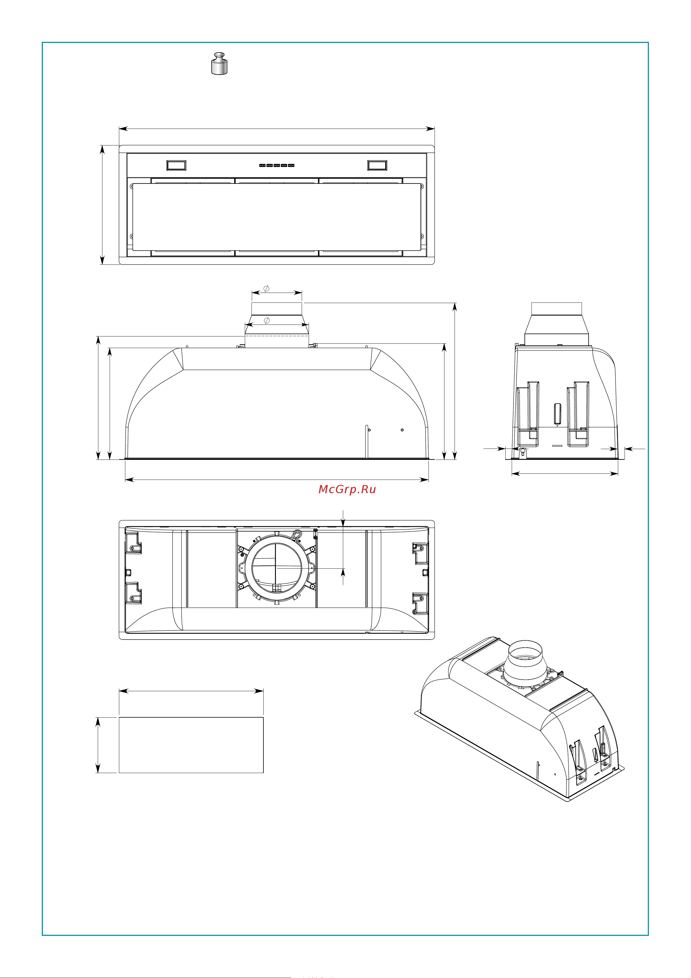 Falmec BUILT-IN BURANO 50 INOX CBIN50.E9P2#ZZZ3460F [3/68] Burano 70 8 kg