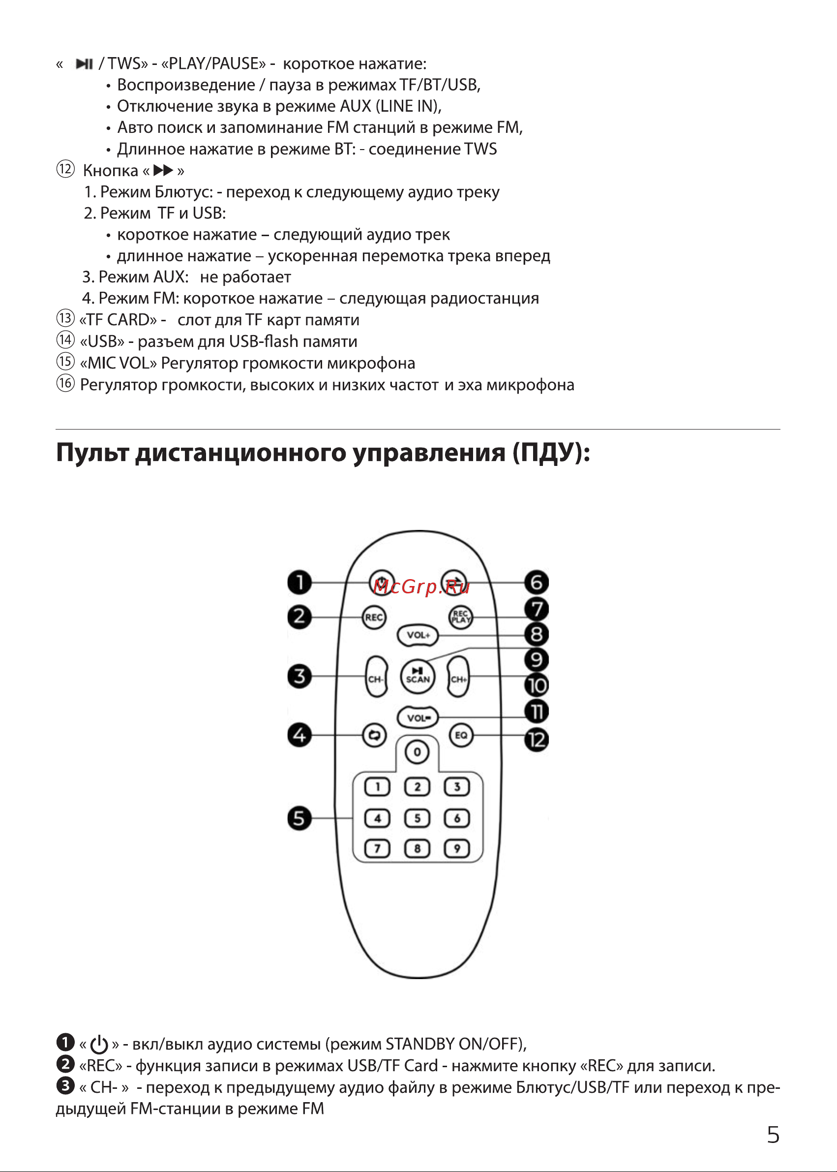 Ginzzu GM-222 Руководство пользователя онлайн [5/13] 746468