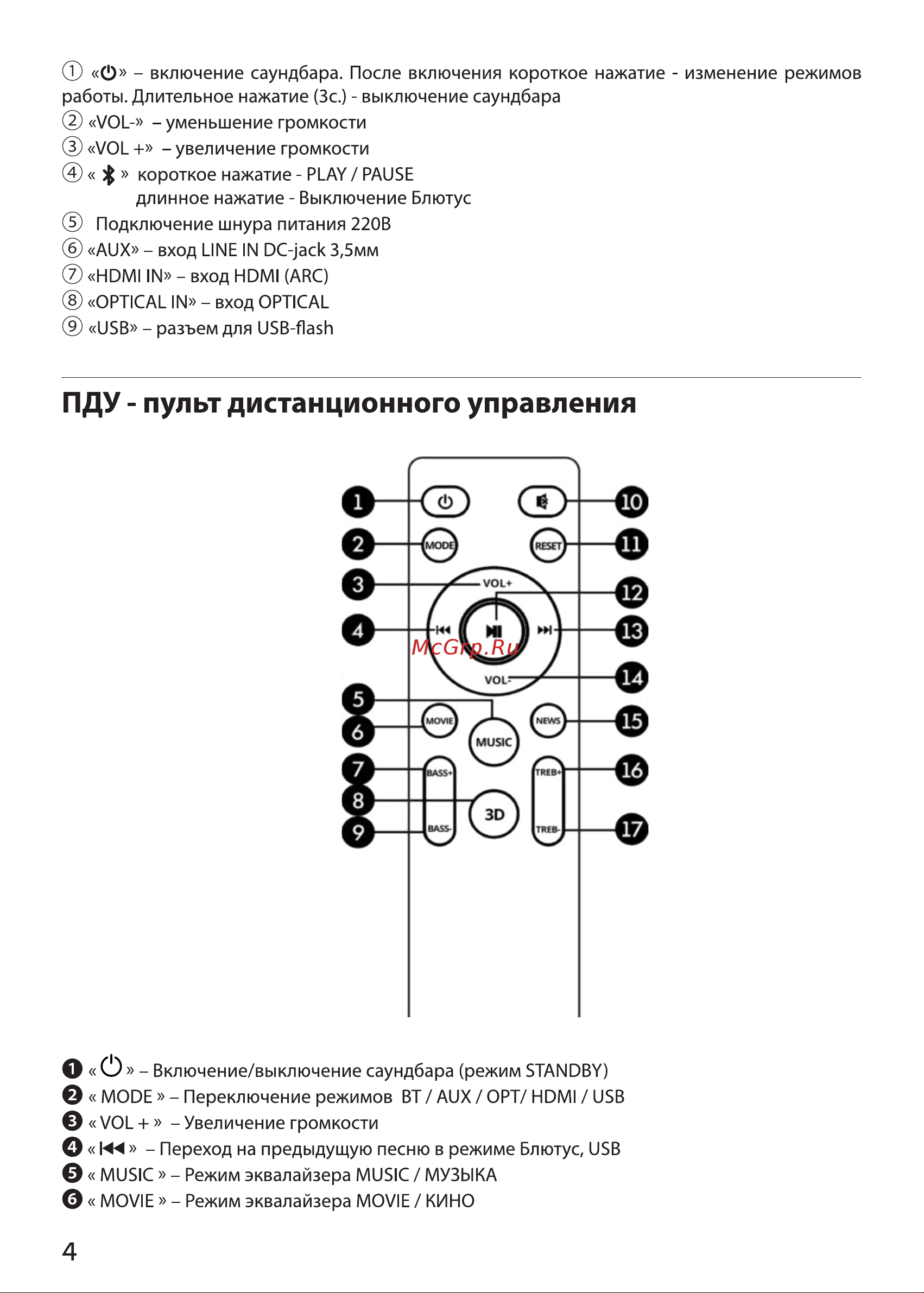 Ginzzu GM-508 Руководство пользователя онлайн [4/11] 746477