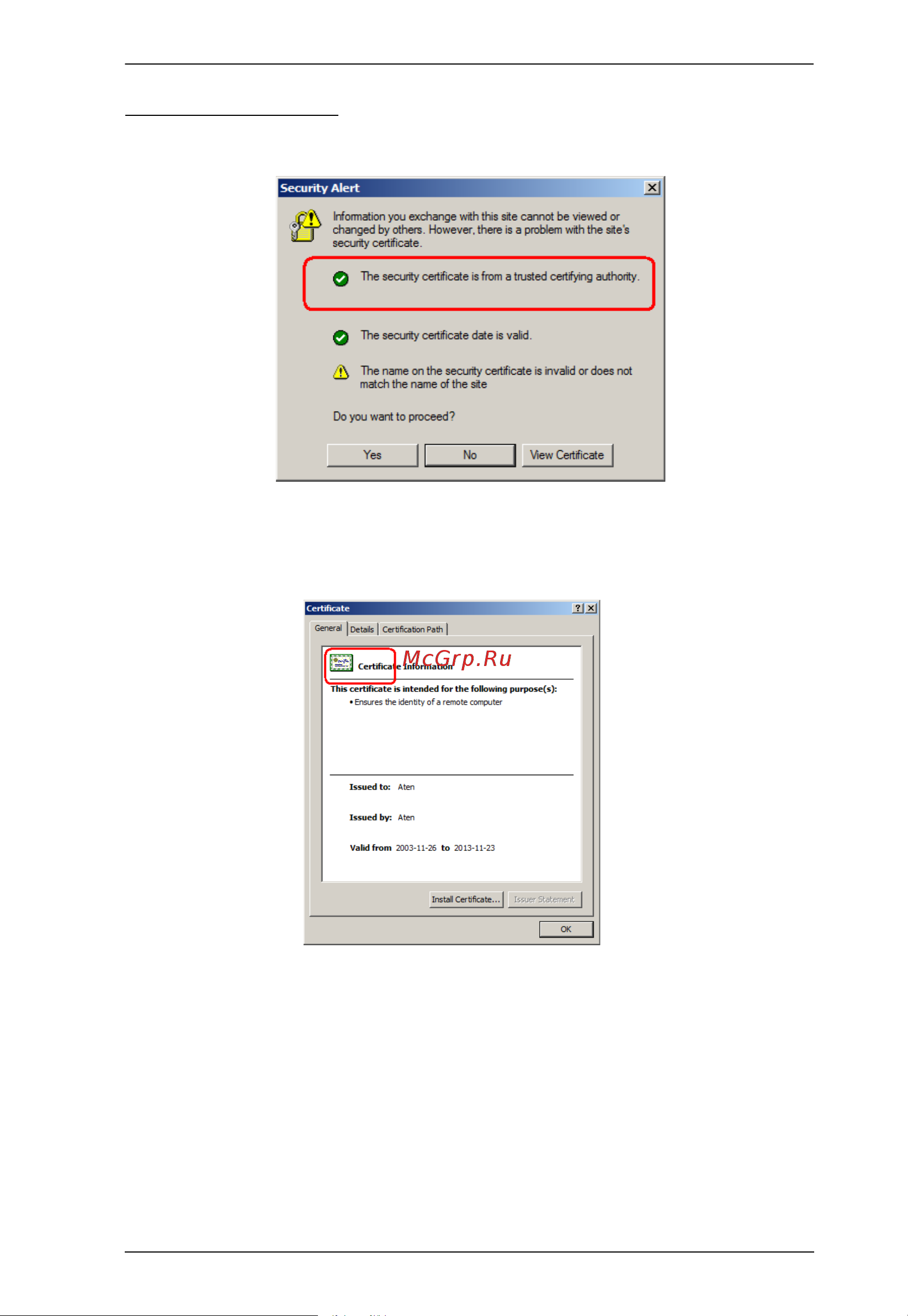 Aten KN1000A [181/196] Certificate trusted