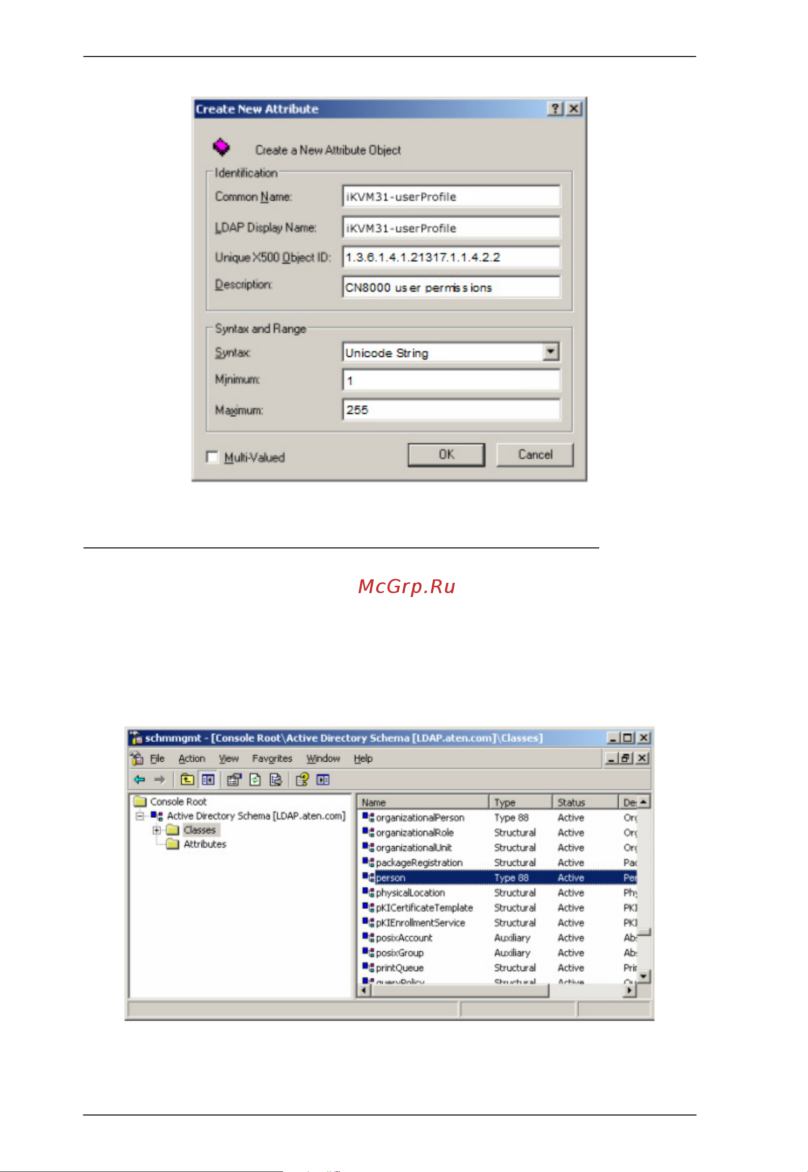 Aten CN8000A [150/203] Extending the object class with the new attribute