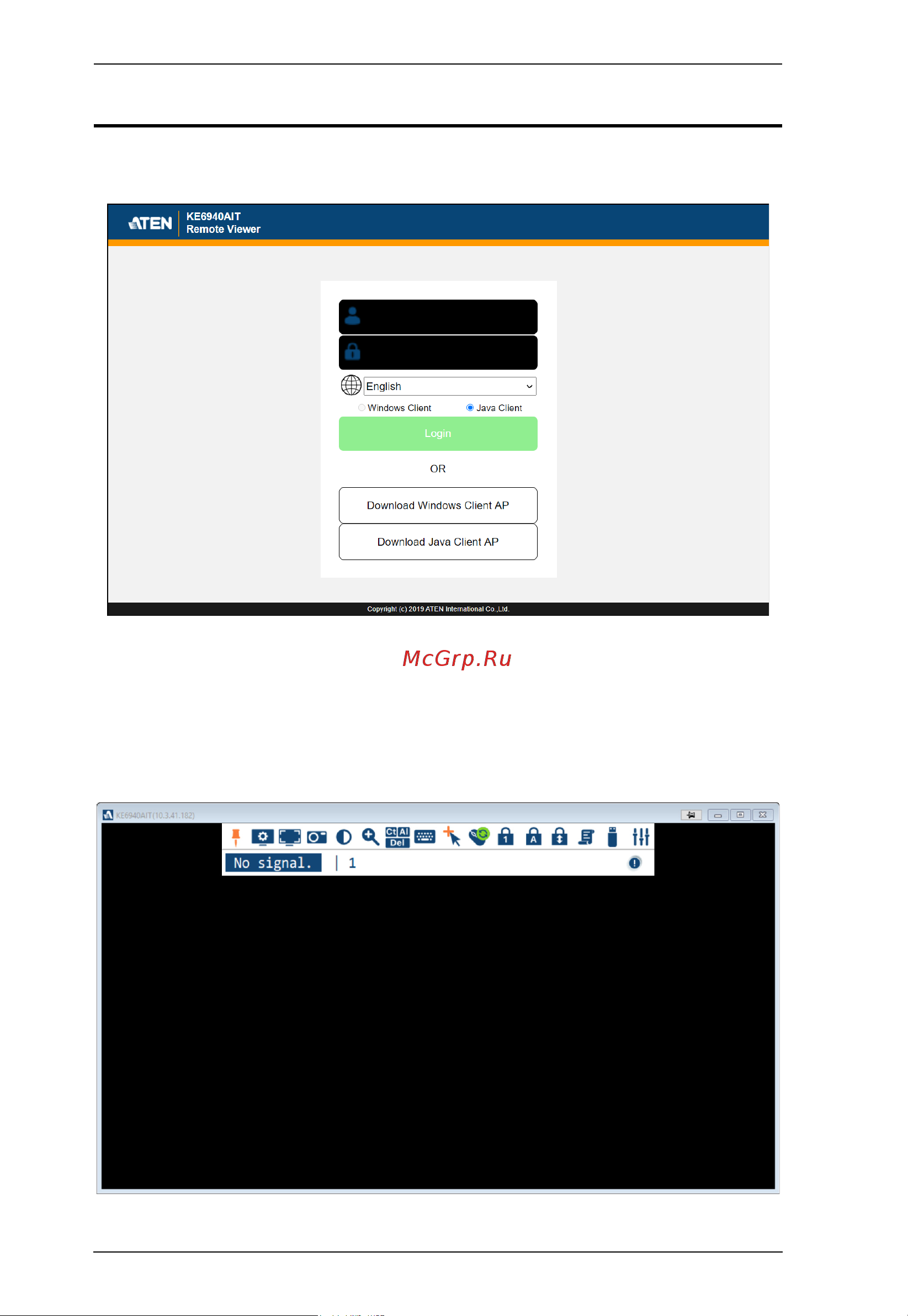Aten RCMDVI40BT [204/297] Windows and java client viewer web access