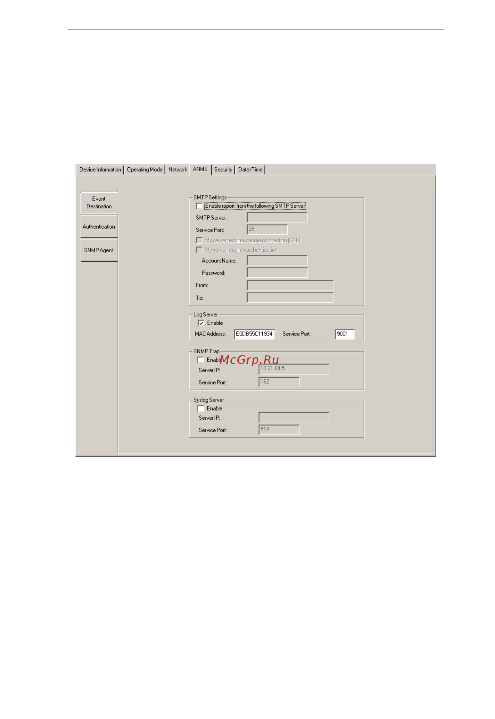 Aten RCM416 [179/302] Event destination