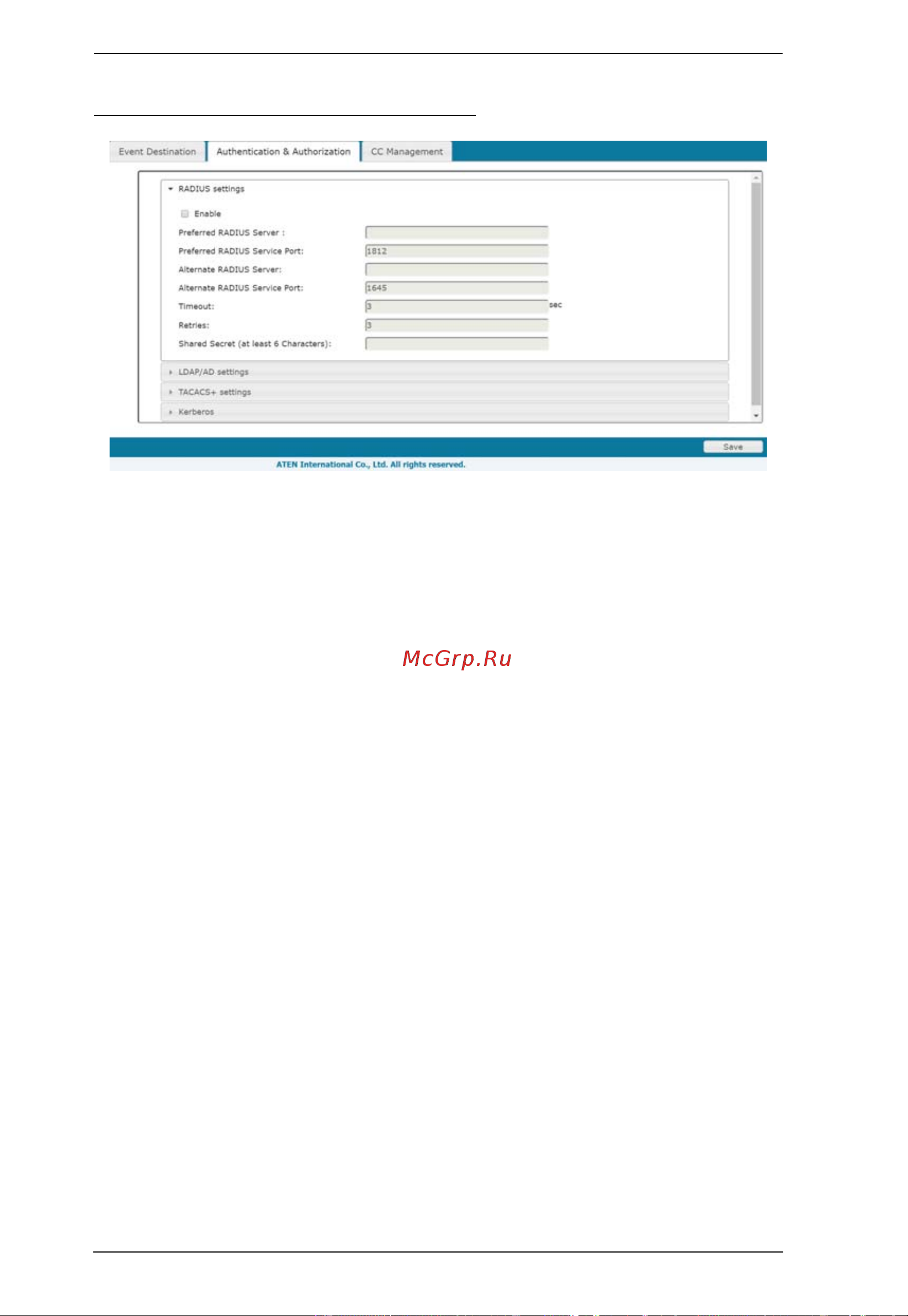 Aten SN0116CO [128/203] Authentication and authorization