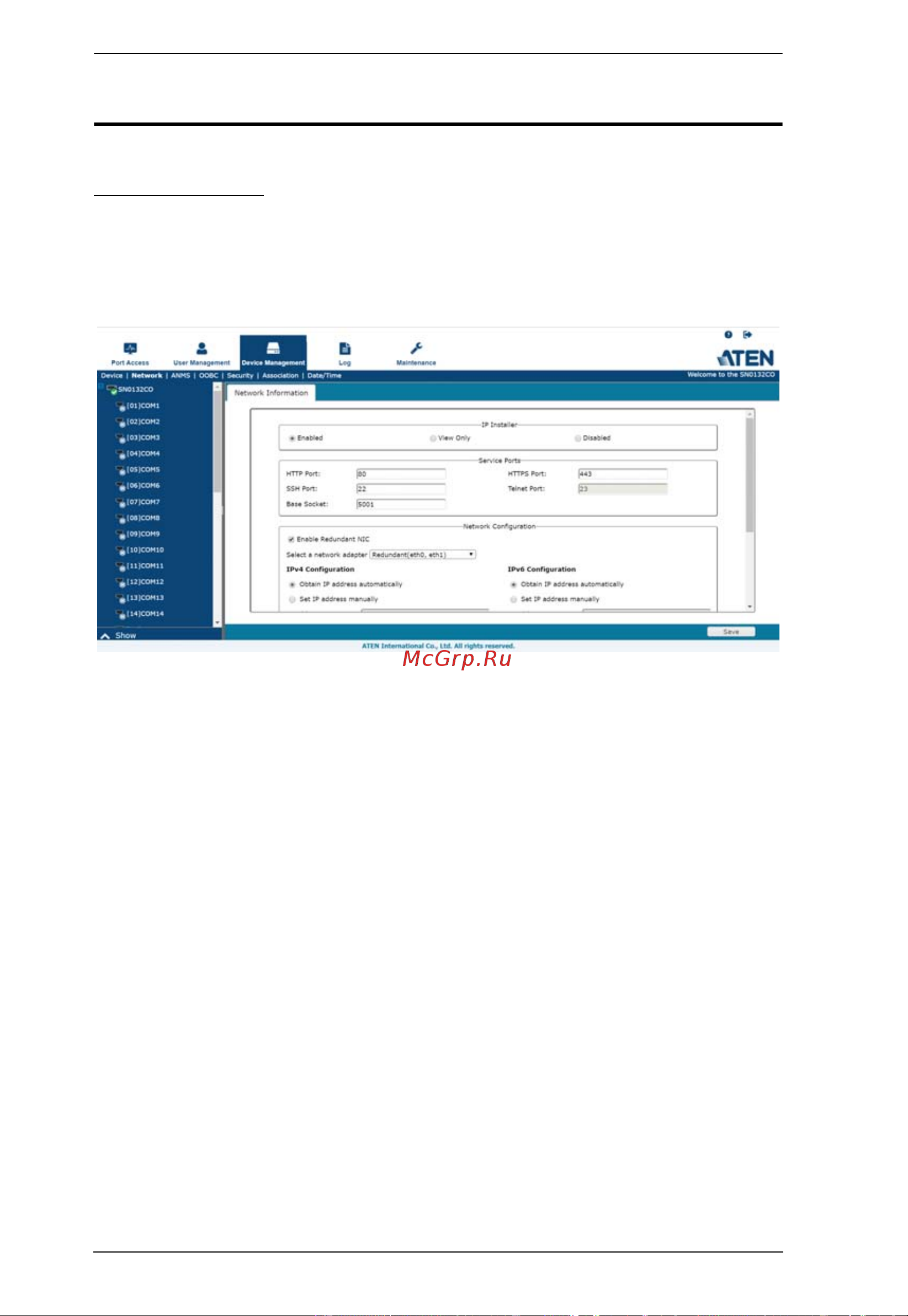 Aten SN0116CO [54/203] Network setup