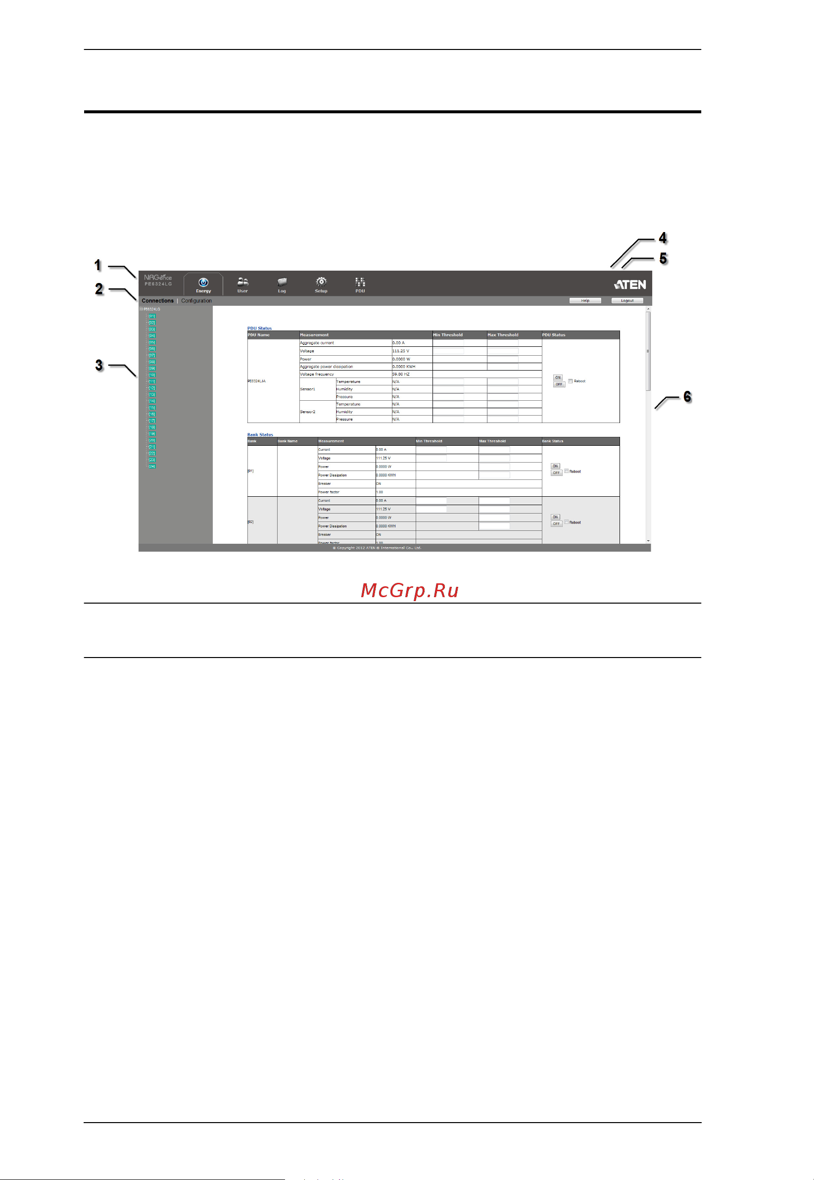 Aten PE6324L [42/86] The eco pdu main page