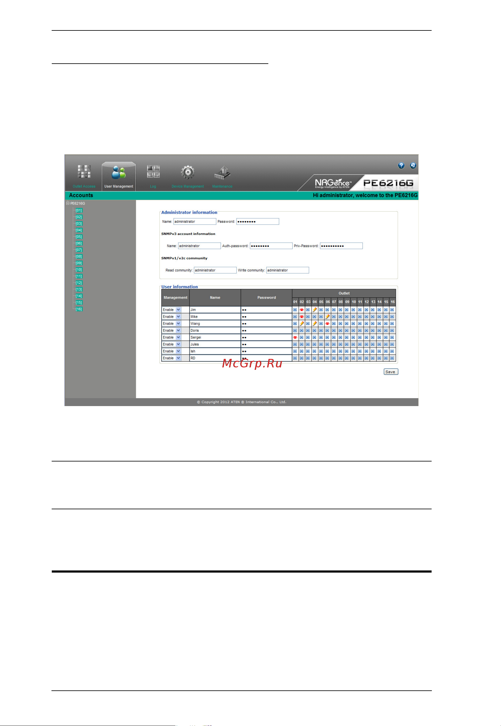 Aten PE6216 [34/76] Changing the administrator login