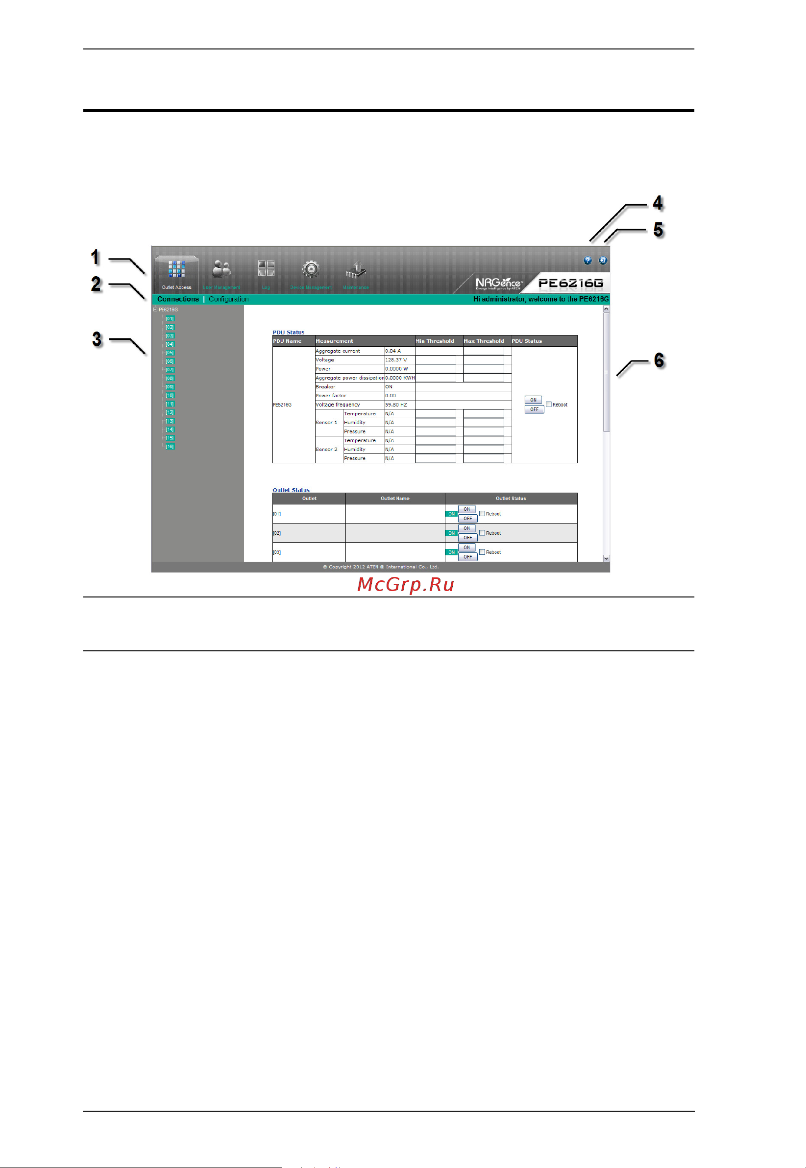 Aten PE6216 [36/76] The eco pdu main page