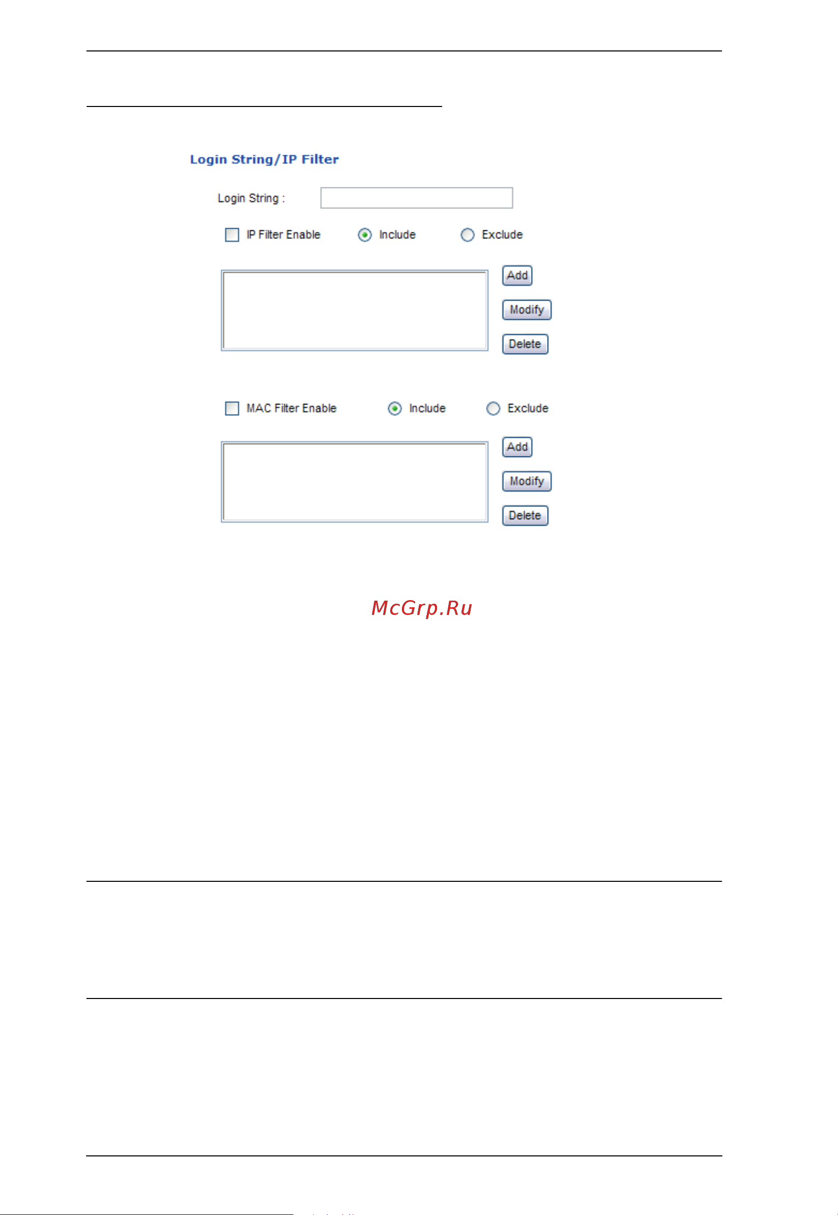 Aten PE6216 [56/76] Login string ip filter mac filter