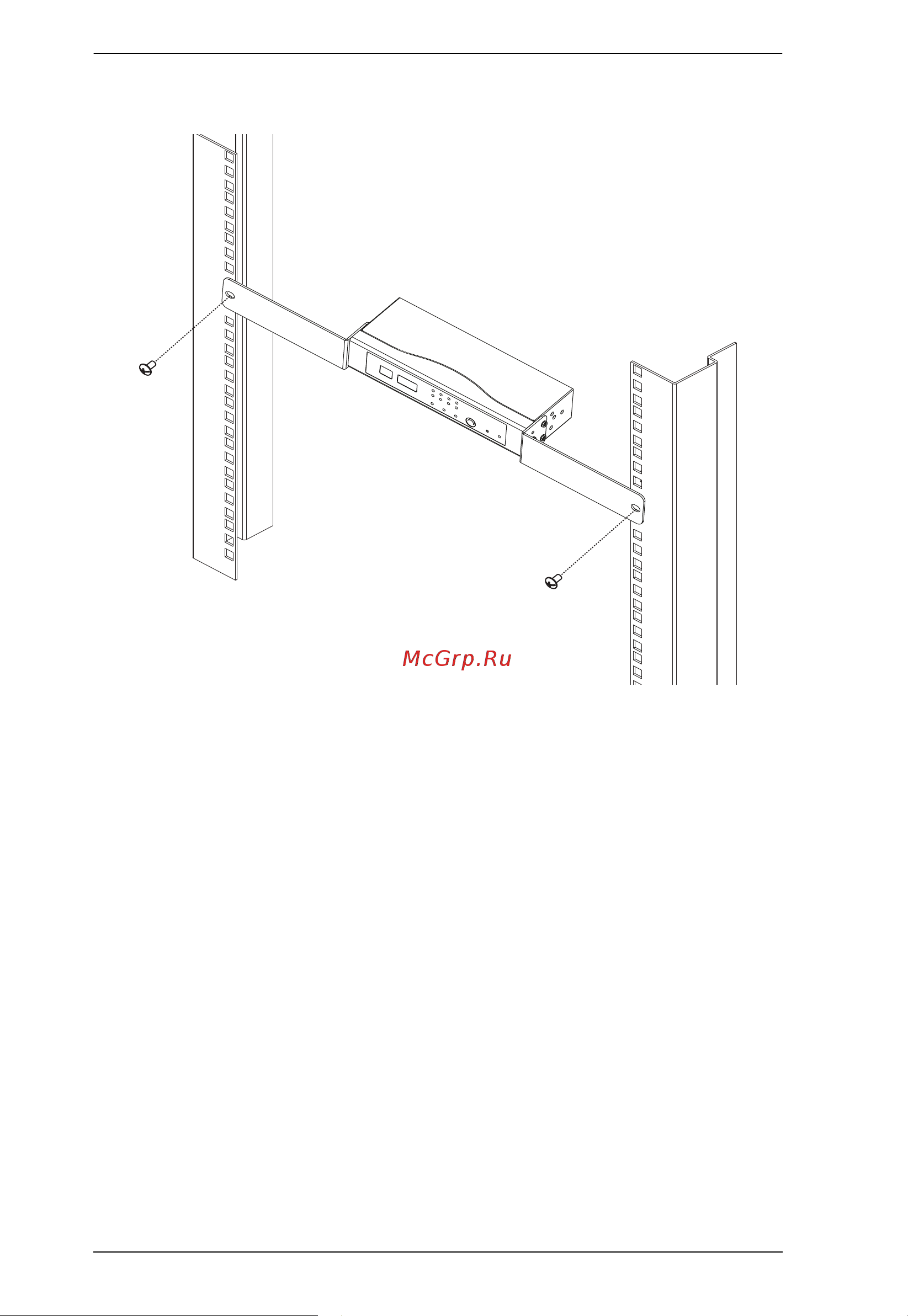 Aten EC1000 [20/81] Screw the mounting brackets to the rack