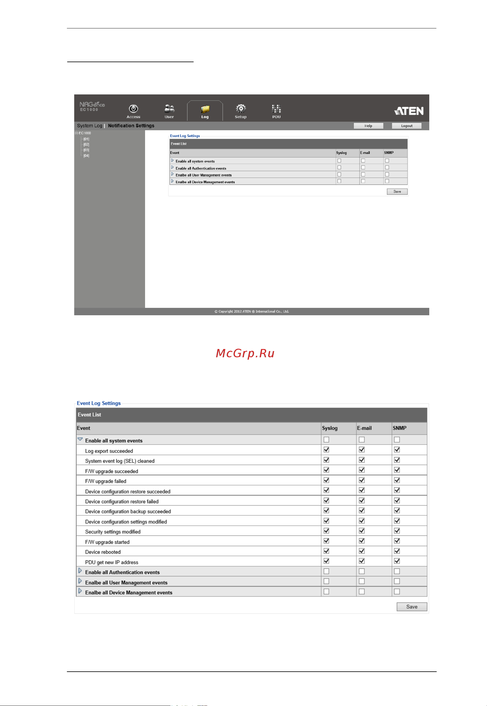 Aten EC1000 [43/81] Notification settings