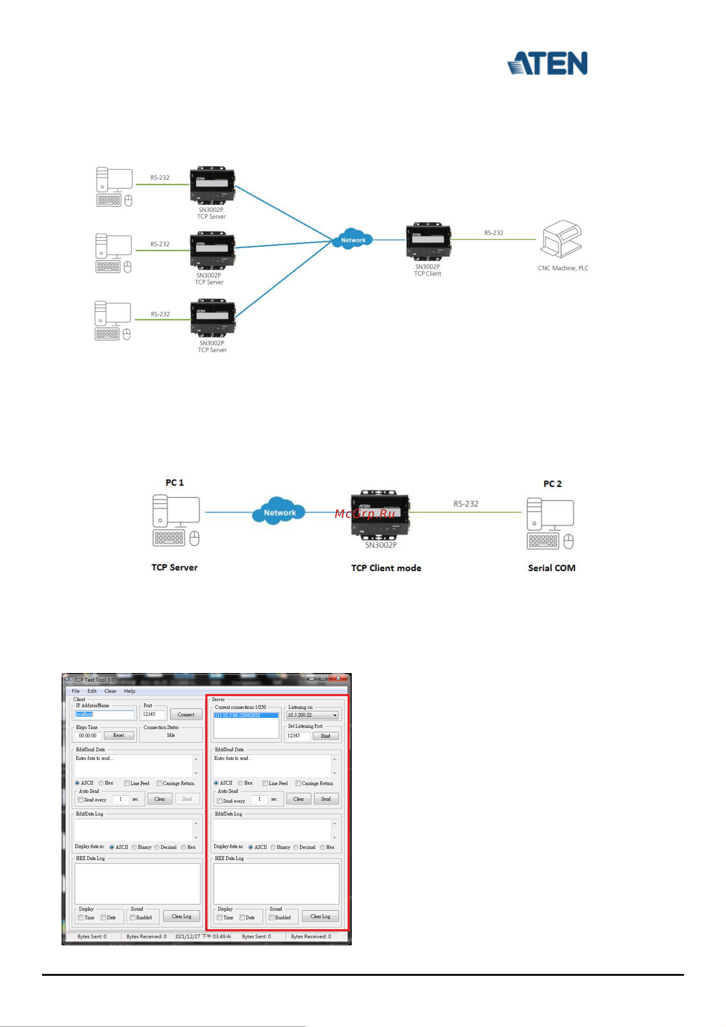 Aten SN3401P [4/6] C how to test tcp client mode