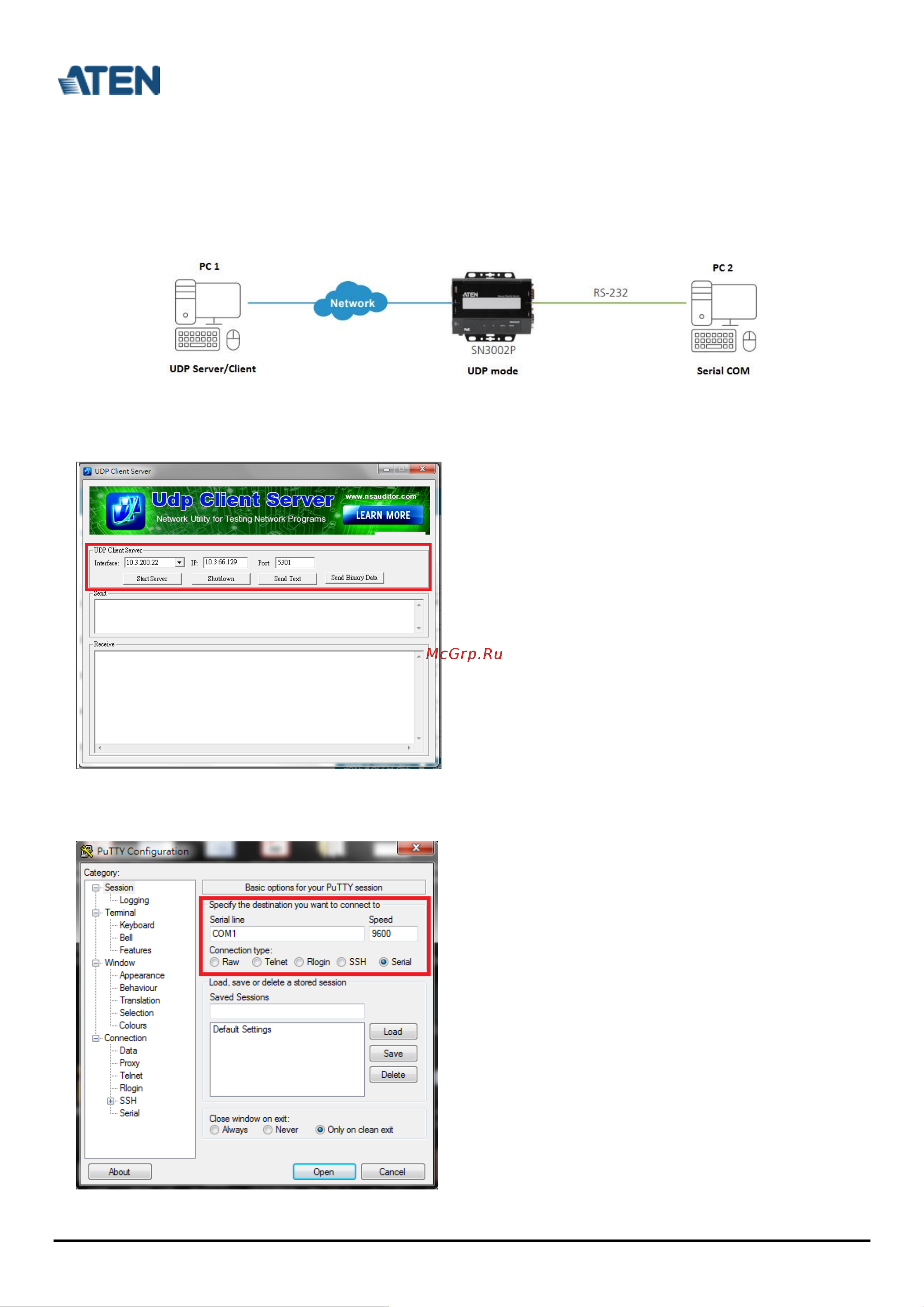 Aten SN3401 [5/6] C how to test udp mode