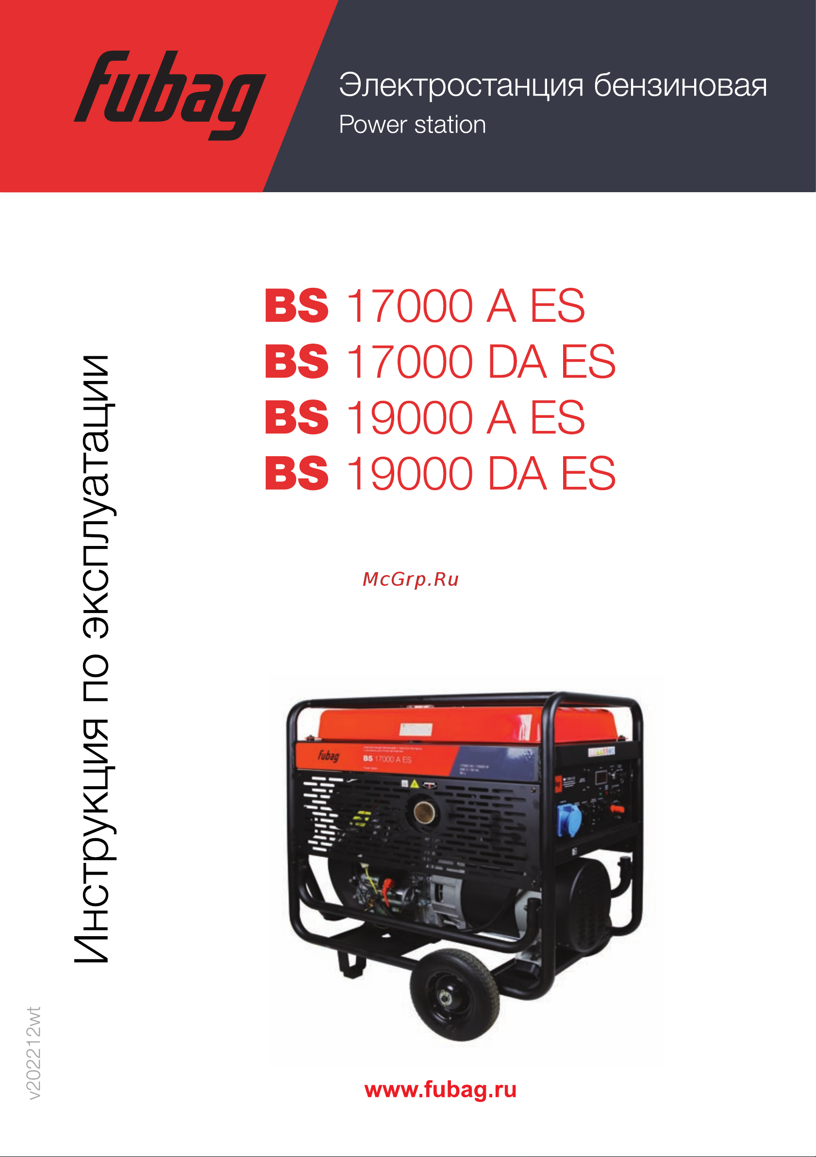 Fubag BS 19000 A ES Инструкция по Эксплуатации онлайн